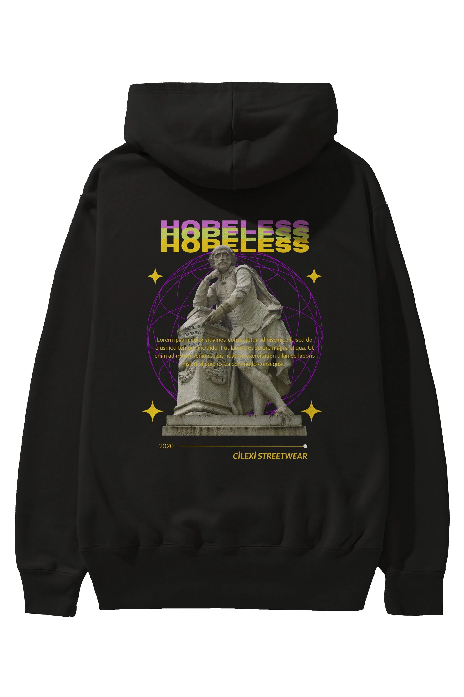 Hopeless Arka Baskılı Oversize Hoodie Kapüşonlu Sweatshirt Erkek Kadın Unisex