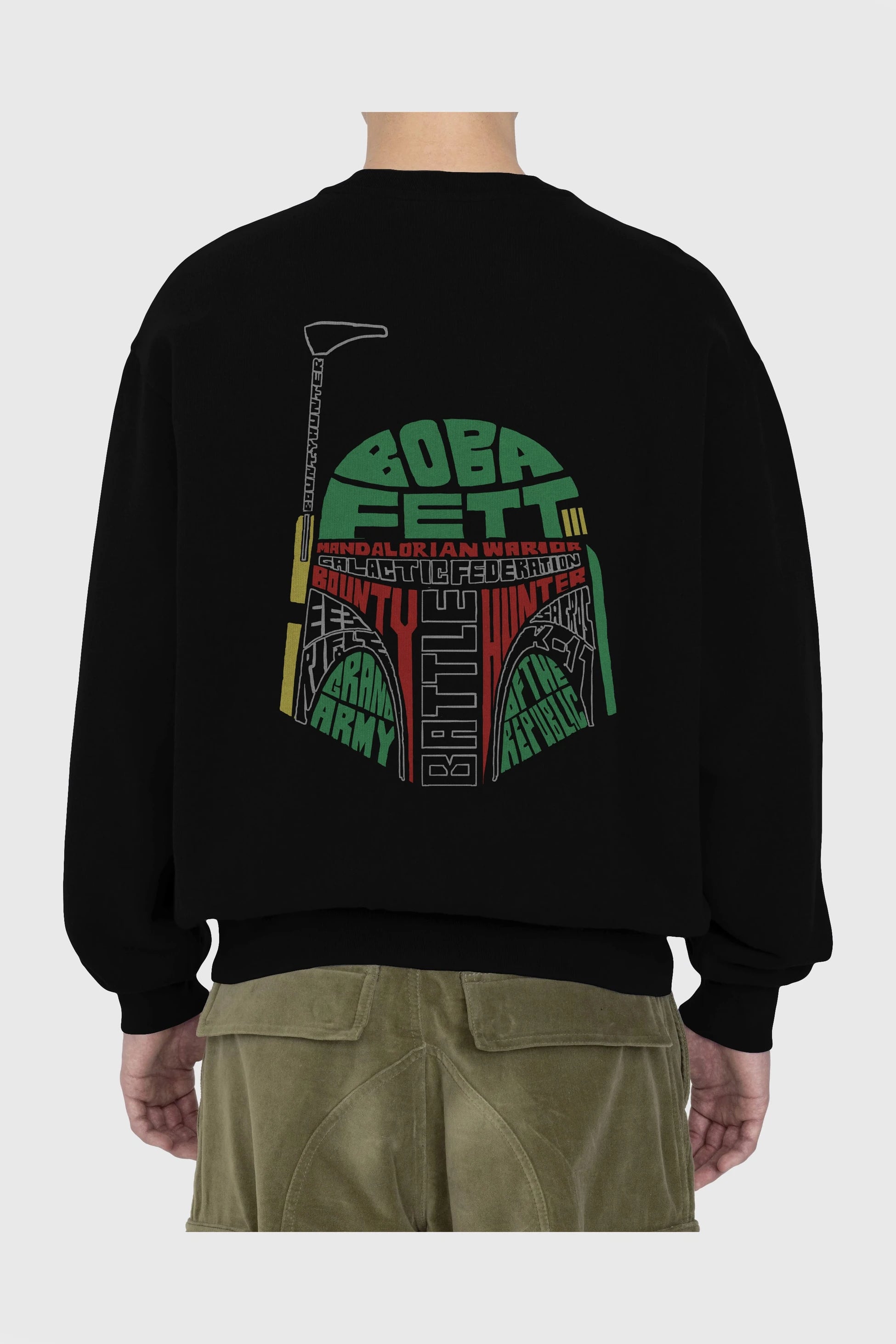 Boba Fett (2) Arka Baskılı Oversize Sweatshirt Erkek Kadın Unisex