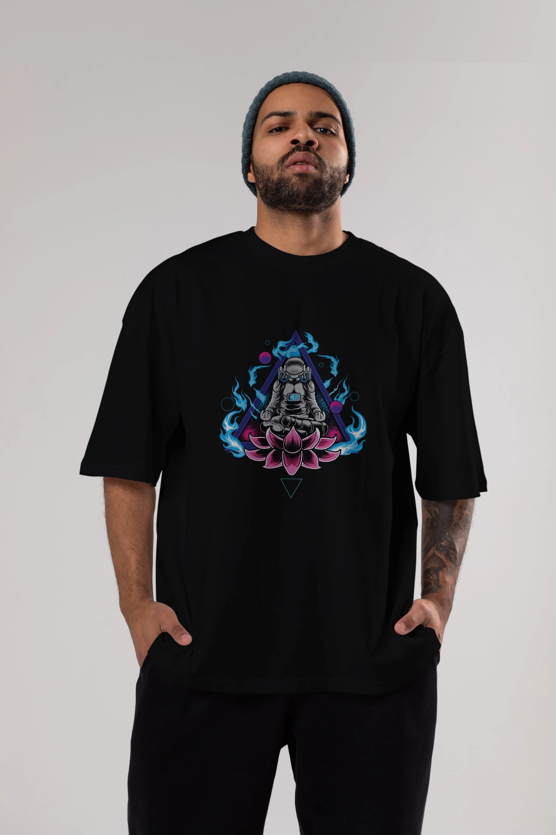 Astronaut Meditation (2) Ön Baskılı Oversize t-shirt Erkek Kadın Unisex