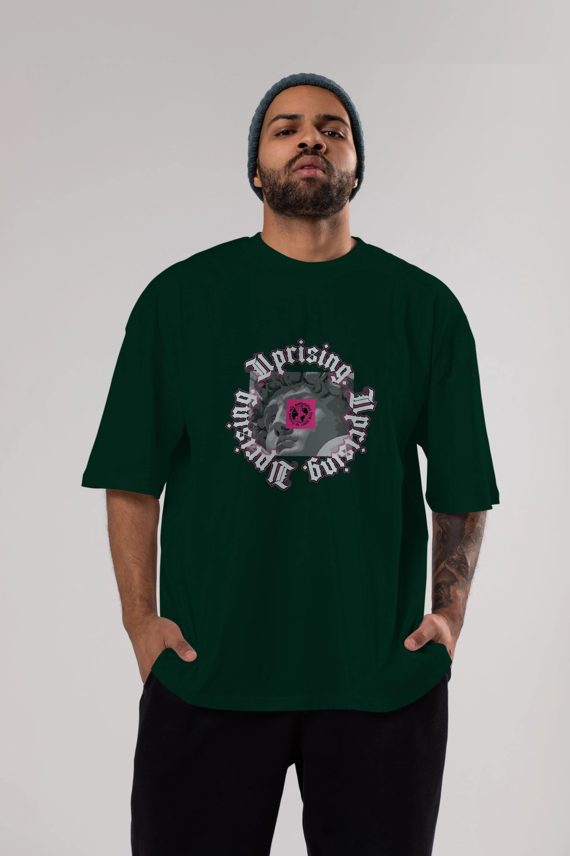 Uprising Ön Baskılı Oversize t-shirt Erkek Kadın Unisex