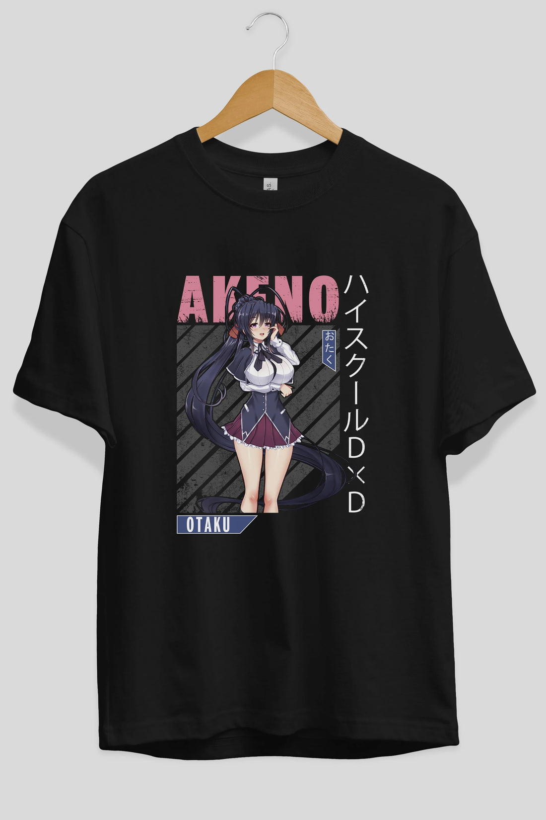 Akeno Himejima 4 Anime Ön Baskılı Oversize t-shirt %100 pamuk Erkek Kadın Unisex