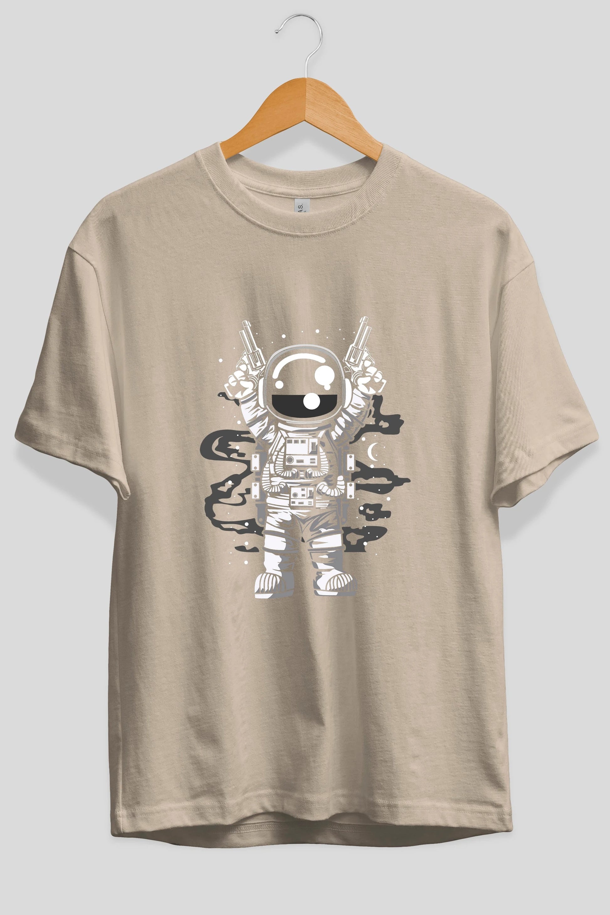 Astronaut Gun Ön Baskılı Oversize t-shirt Erkek Kadın Unisex