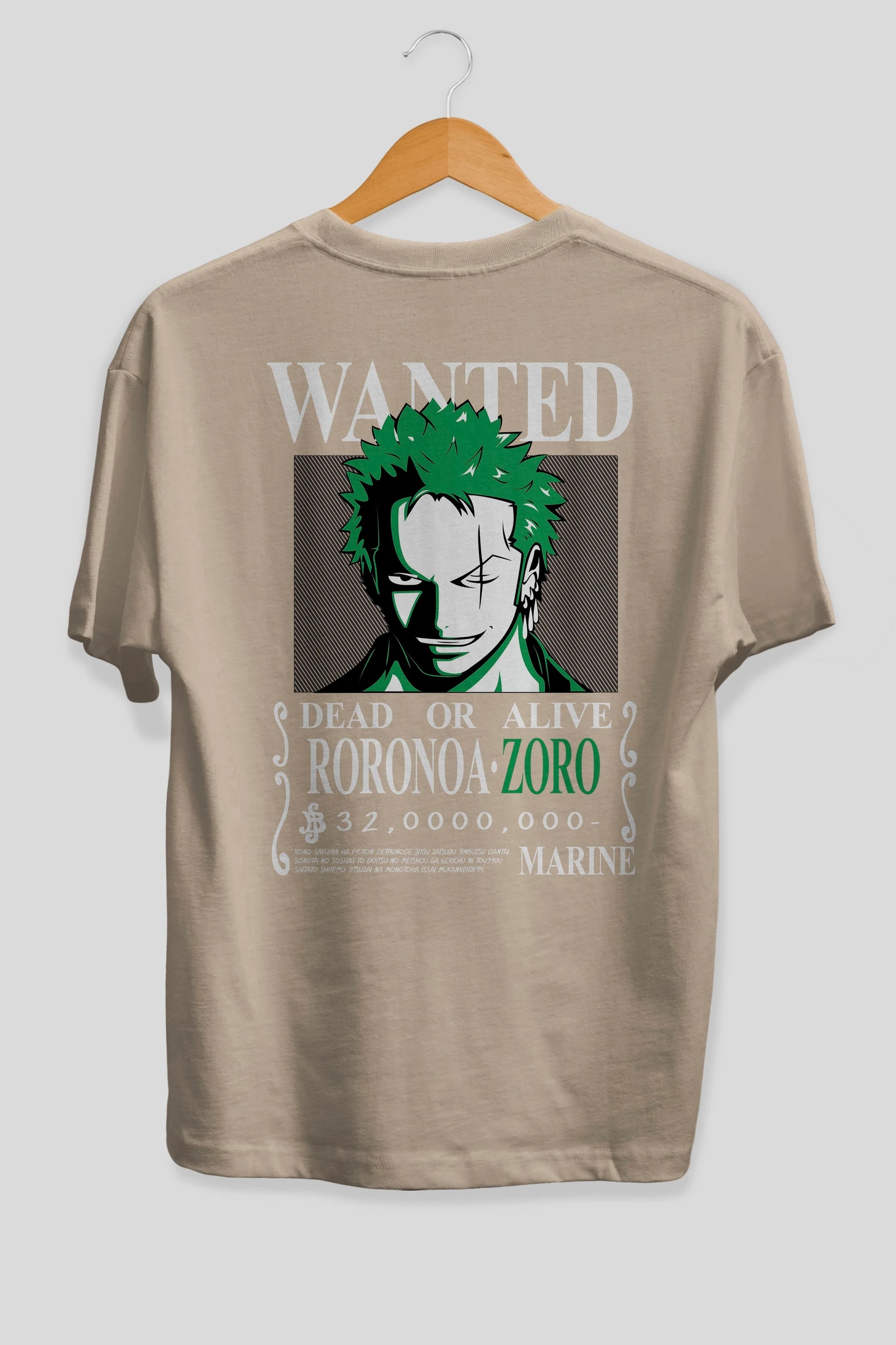 Roronoa Zoro Anime Arka Baskılı Oversize t-shirt Erkek Kadın Unisex %100 pamuk tişort