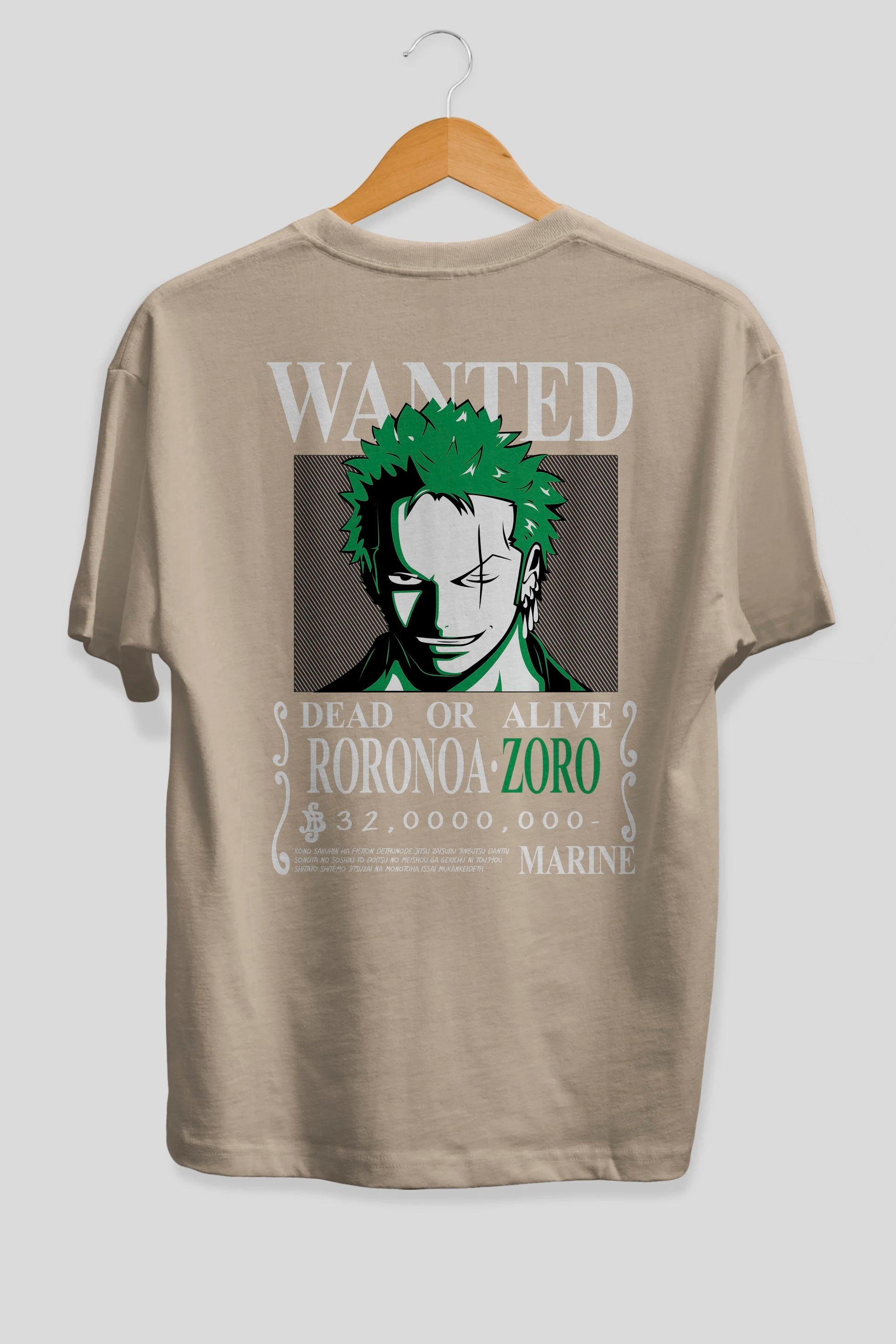 Roronoa Zoro Anime Arka Baskılı Oversize t-shirt Erkek Kadın Unisex %100 pamuk tişort