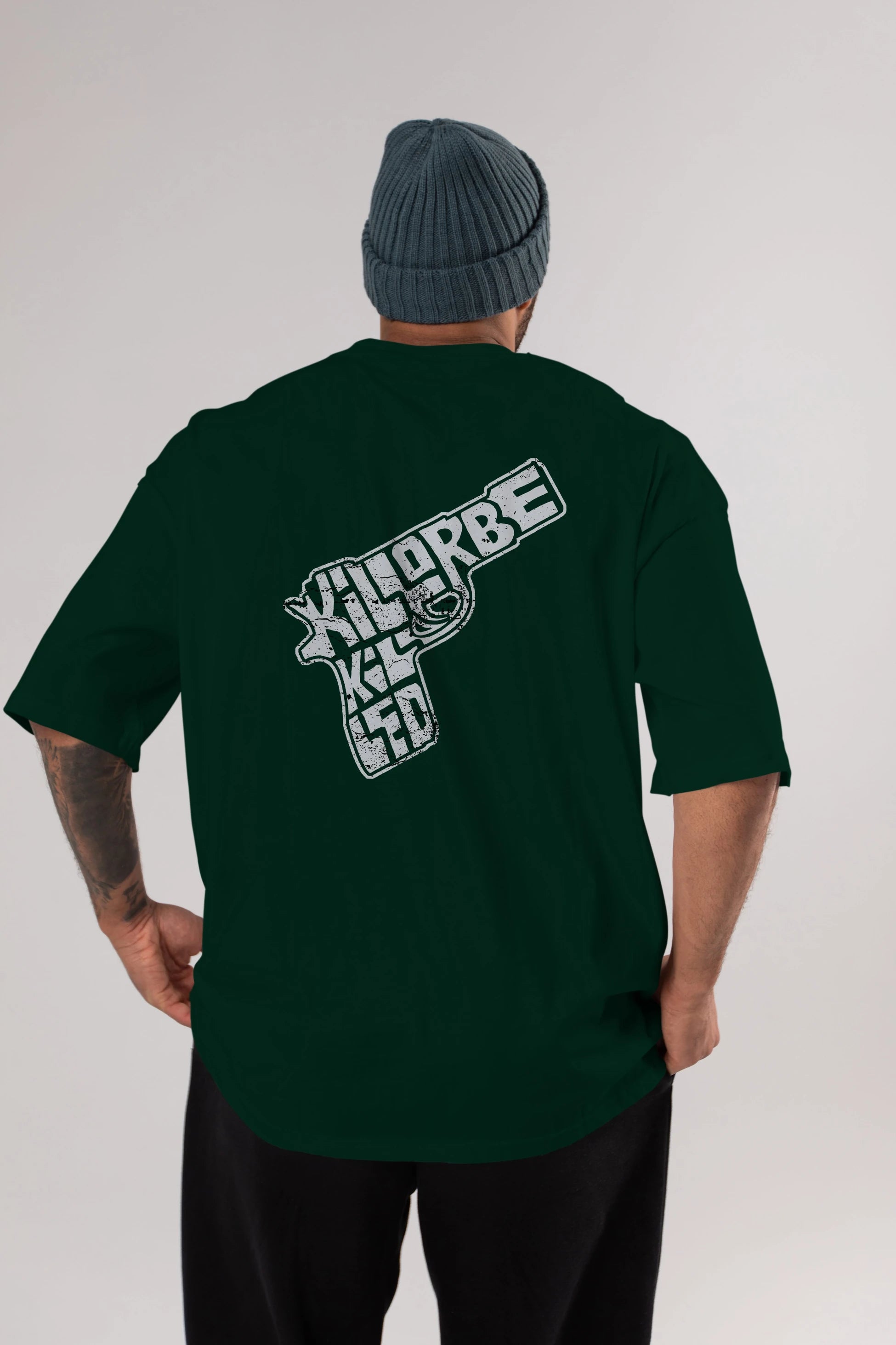 Kill Or Be Killed Arka Baskılı Oversize t-shirt %100 pamuk Erkek Kadın Unisex