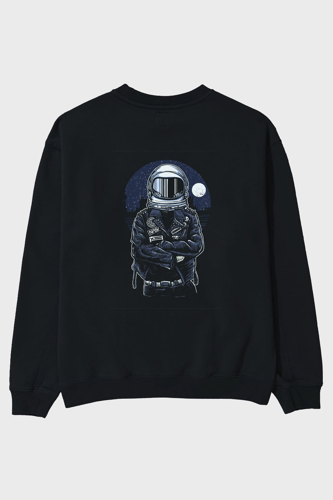 Astronaut Rebel Arka Baskılı Oversize Sweatshirt Erkek Kadın Unisex