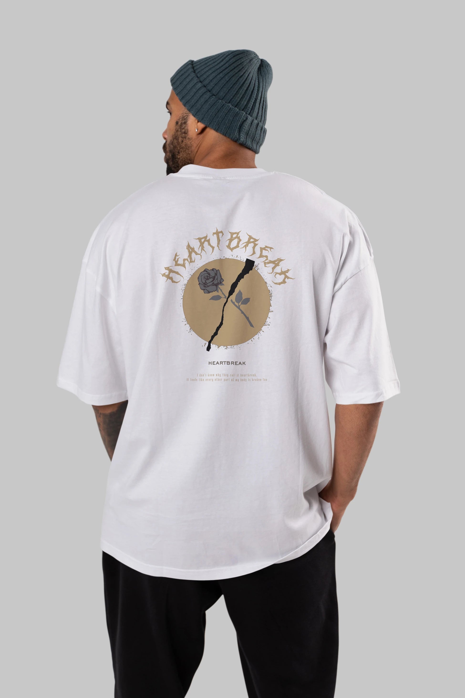 Heartbreak Arka Baskılı Oversize t-shirt Erkek Kadın Unisex
