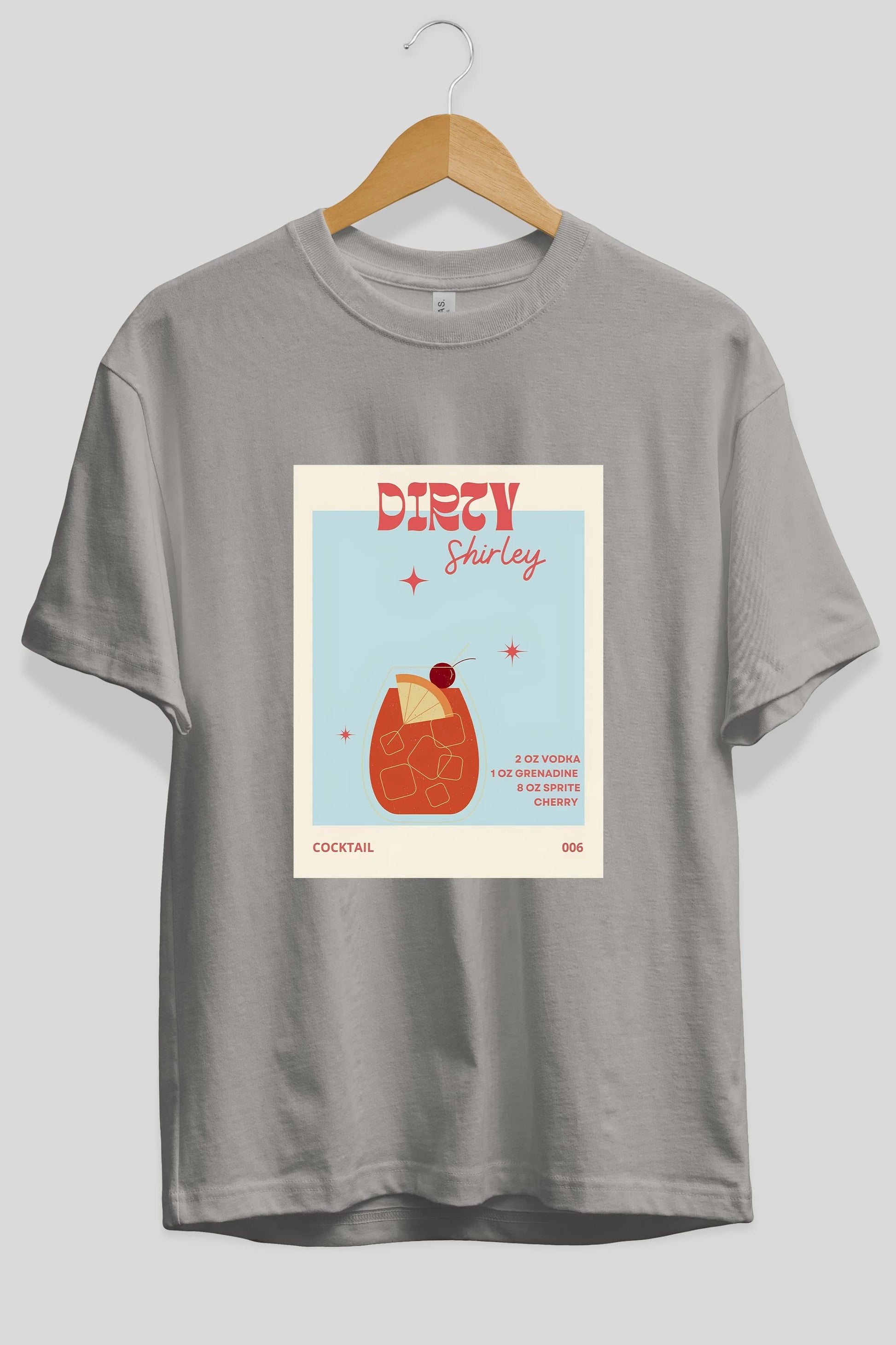 Dirty Shirley Ön Baskılı Oversize t-shirt Erkek Kadın Unisex %100 Pamuk Bisiklet Yaka tişort