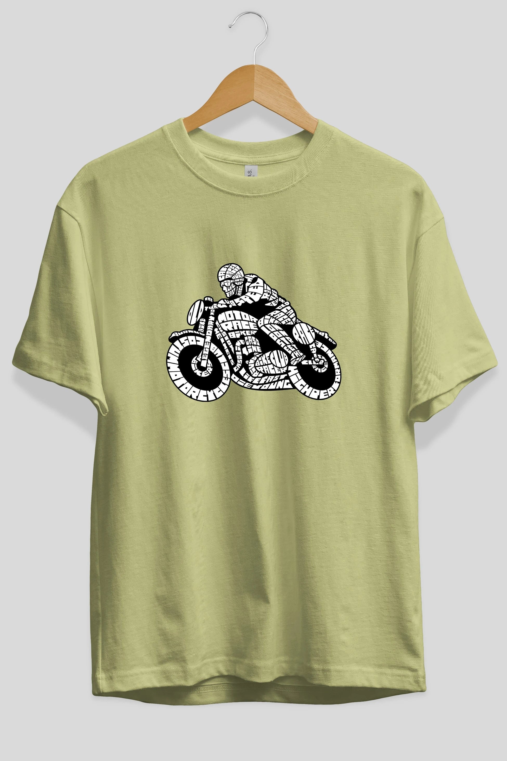 Caferacer Ön Baskılı Oversize t-shirt %100 pamuk Erkek Kadın Unisex