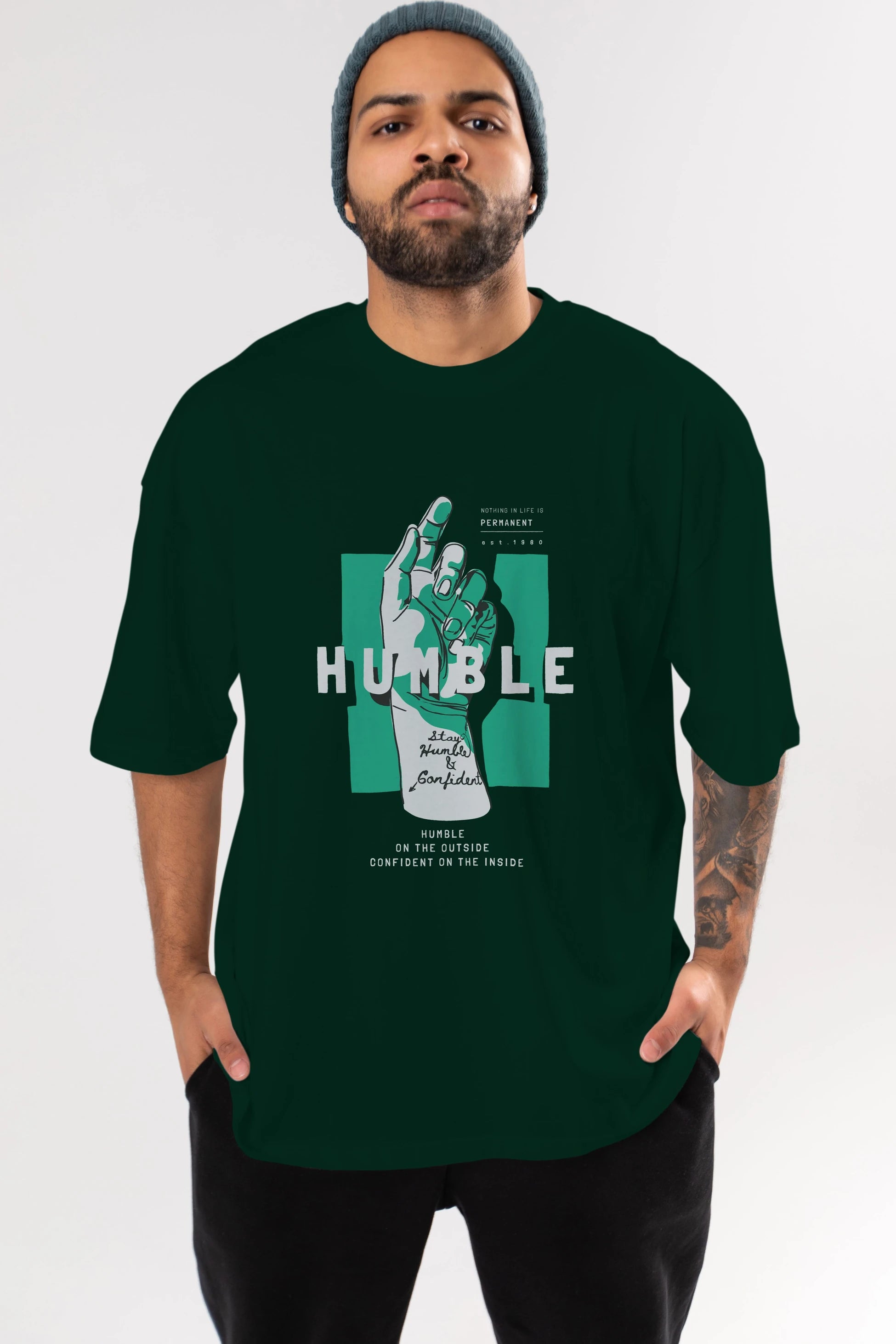 Humble Ön Baskılı Oversize t-shirt Erkek Kadın Unisex