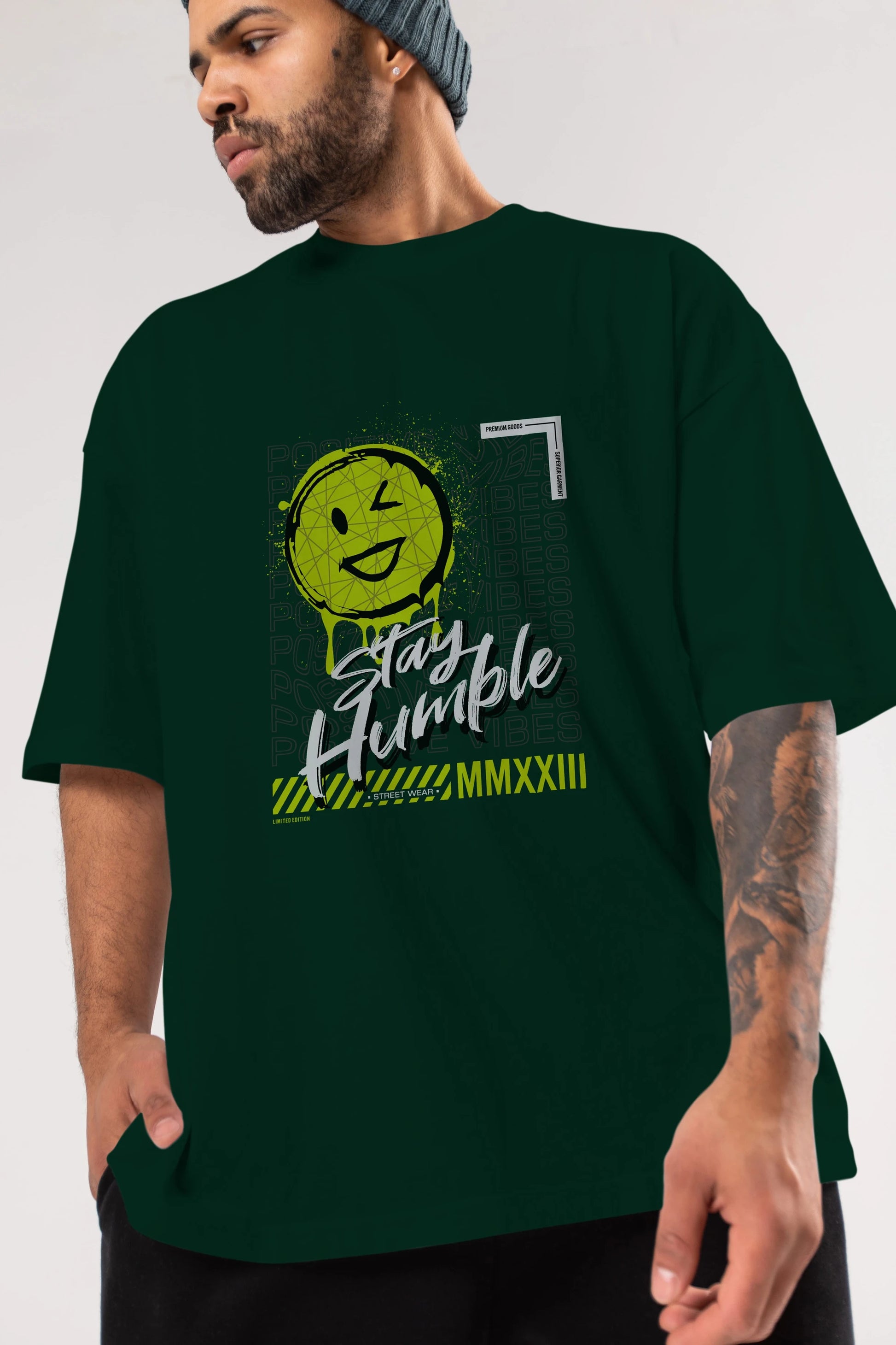 Stay Humble Ön Baskılı Oversize t-shirt Erkek Kadın Unisex