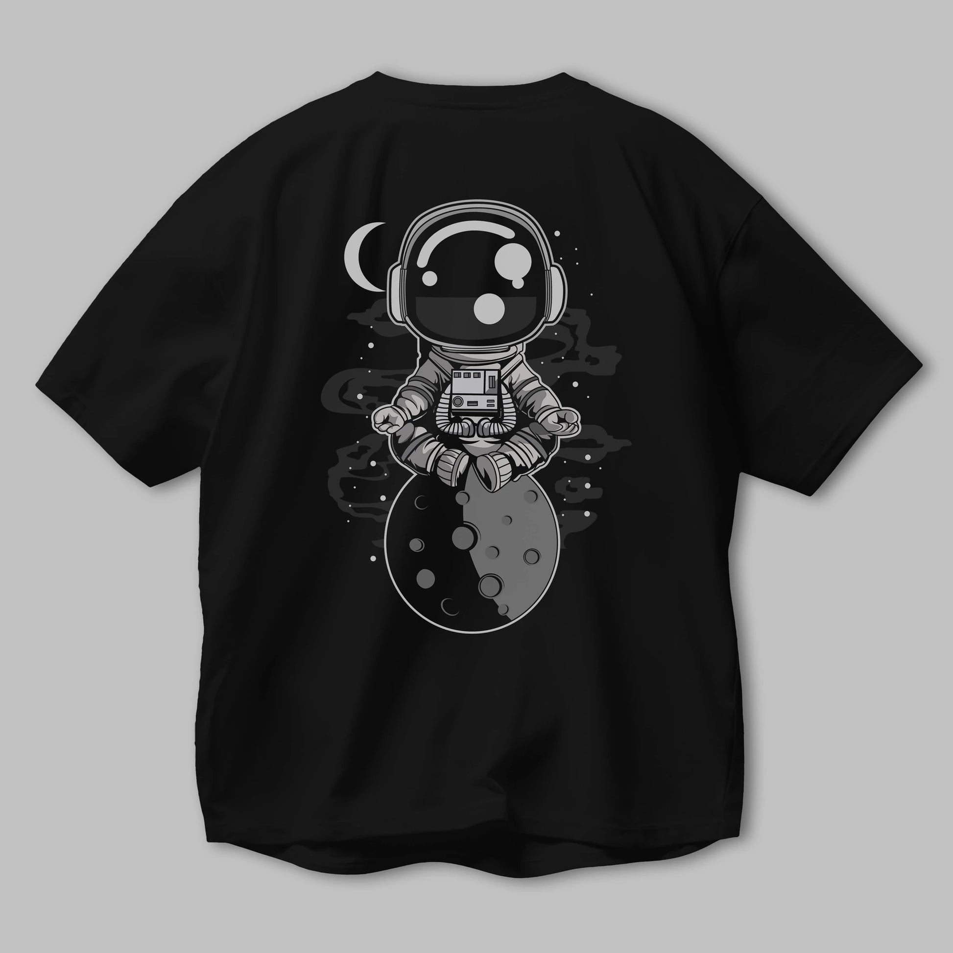 Astronaut Yoga Arka Baskılı Oversize t-shirt Erkek Kadın Unisex