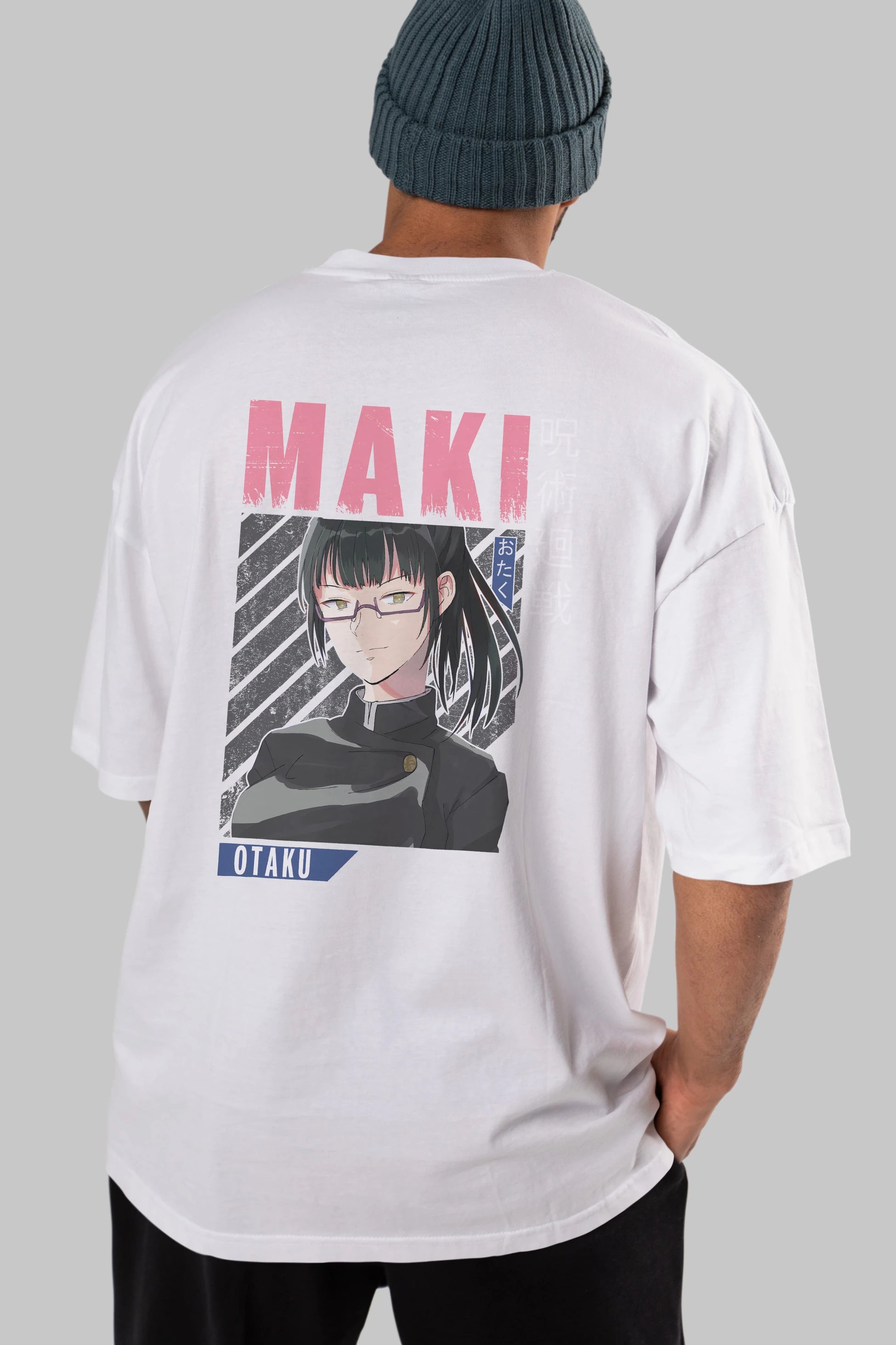 Maki Zenin CHAINSAWMAN 1 Anime Arka Baskılı Oversize t-shirt Erkek Kadın Unisex