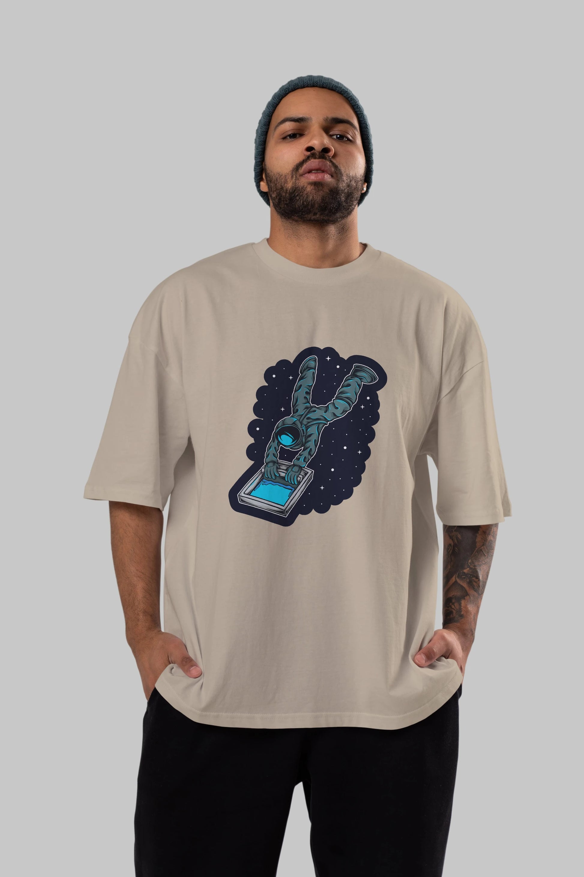 Astroscreen Sticker Ön Baskılı Oversize t-shirt Erkek Kadın Unisex
