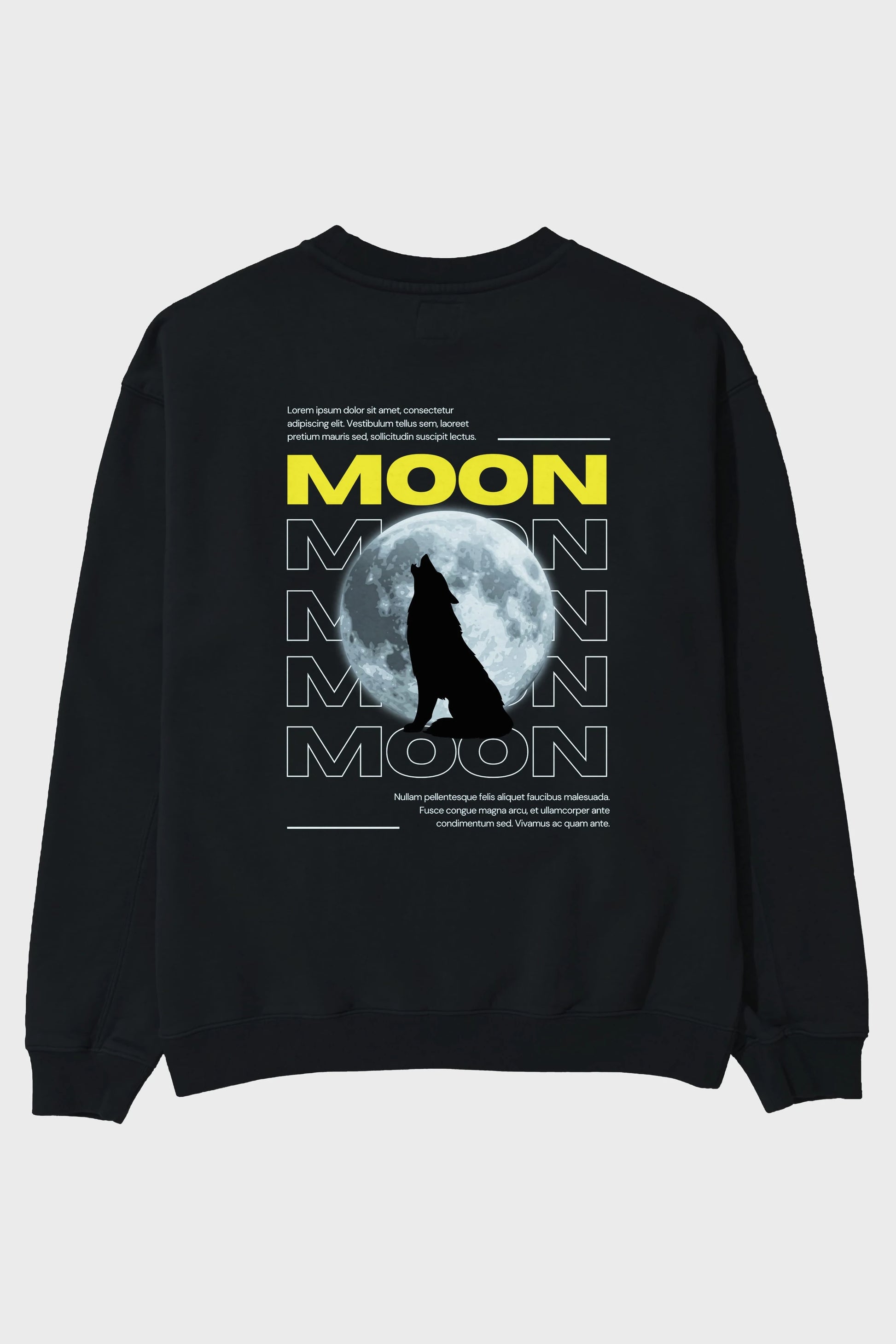 Moon Arka Baskılı Oversize Sweatshirt Erkek Kadın Unisex