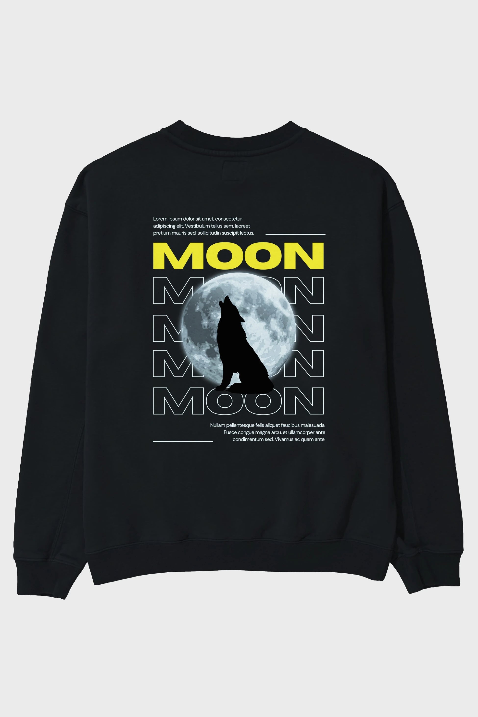 Moon Arka Baskılı Oversize Sweatshirt Erkek Kadın Unisex