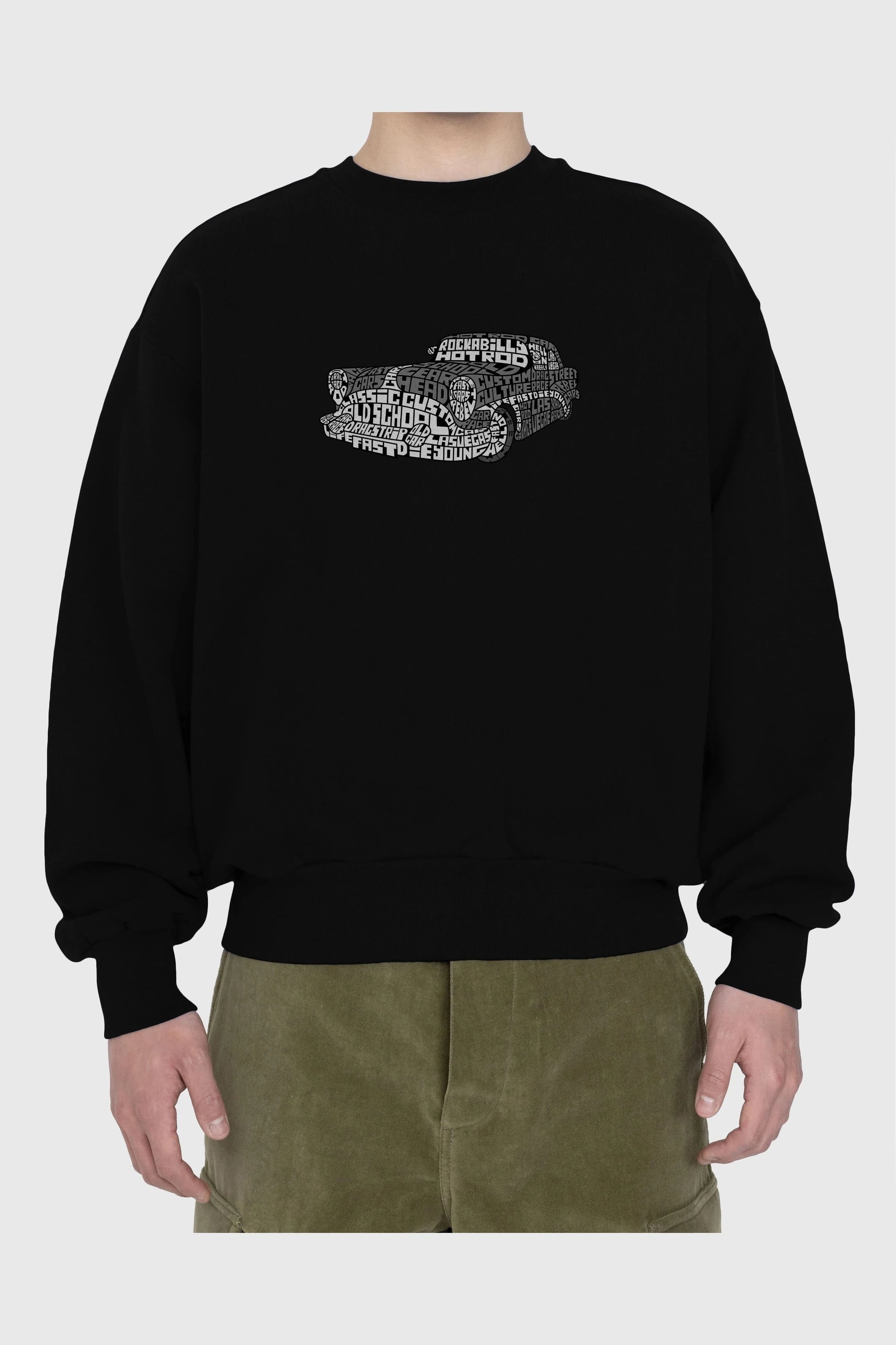 Hotrod Ön Baskılı Oversize Sweatshirt Erkek Kadın Unisex