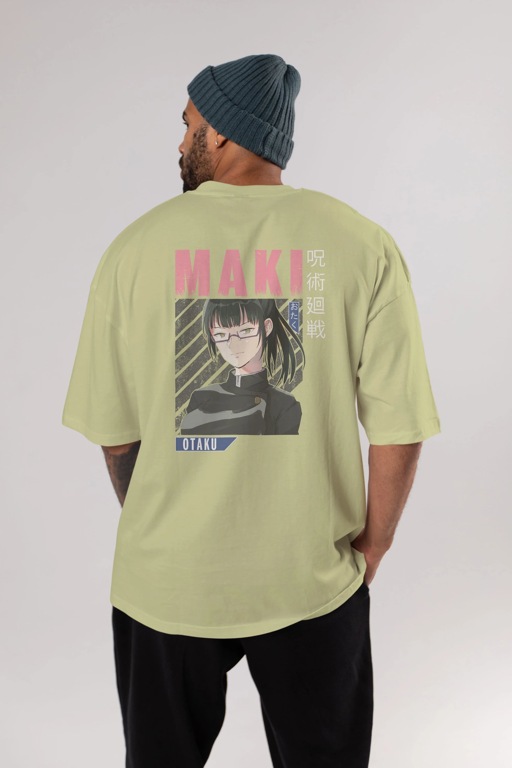 Maki Zenin CHAINSAWMAN 1 Anime Arka Baskılı Oversize t-shirt Erkek Kadın Unisex