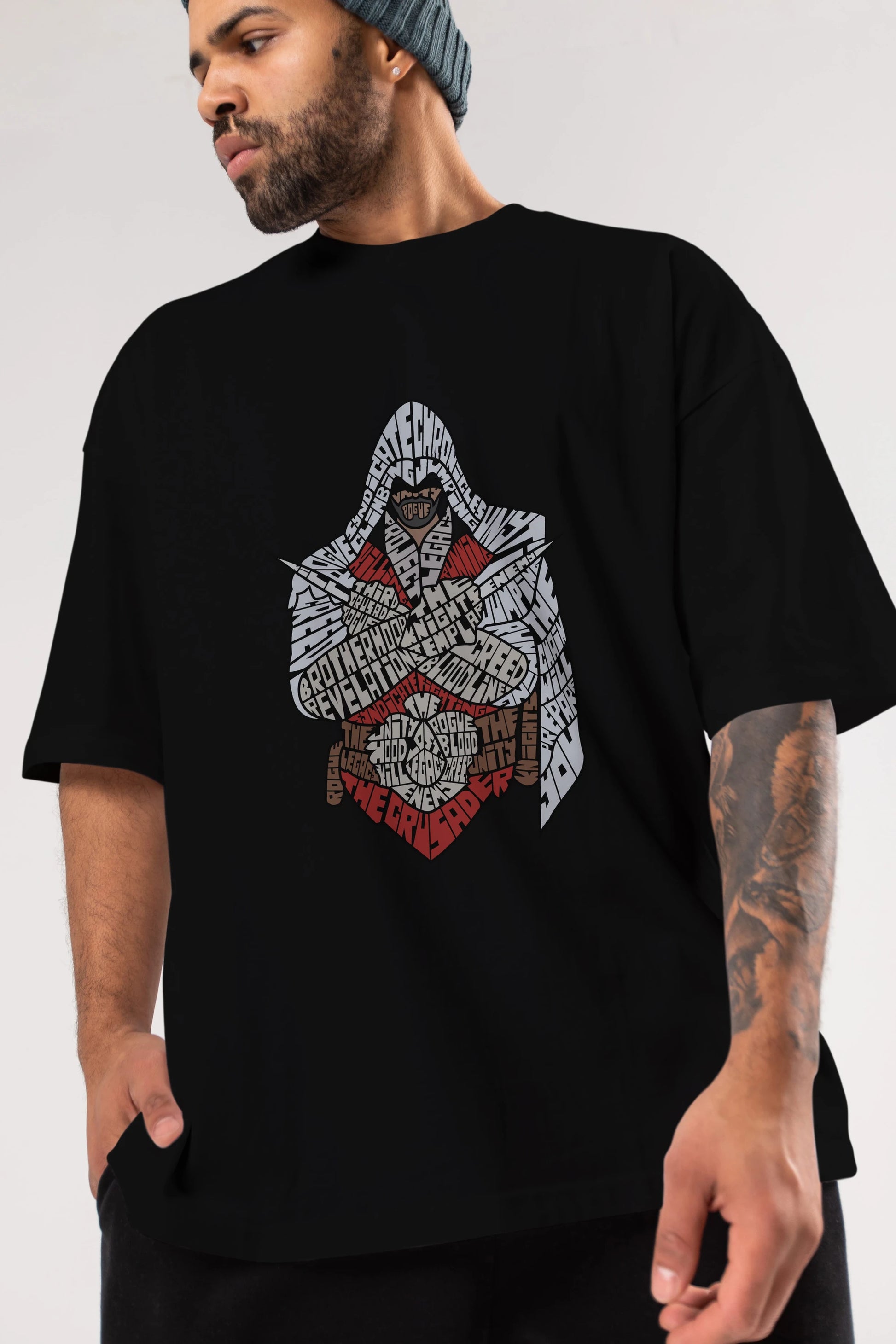 Assassins Ön Baskılı Oversize t-shirt %100 pamuk Erkek Kadın Unisex