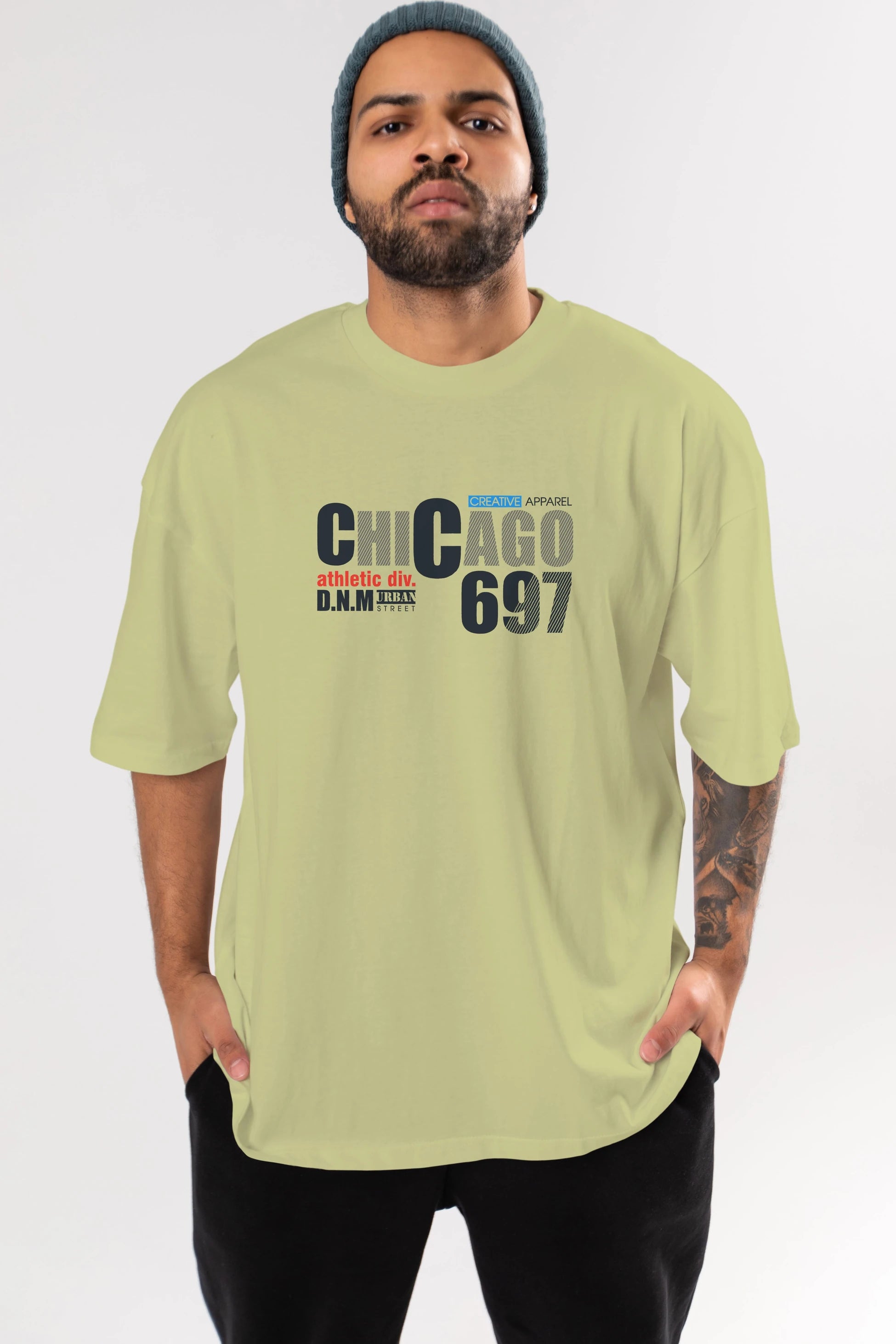 Chicago 697 Ön Baskılı Oversize t-shirt Erkek Kadın Unisex