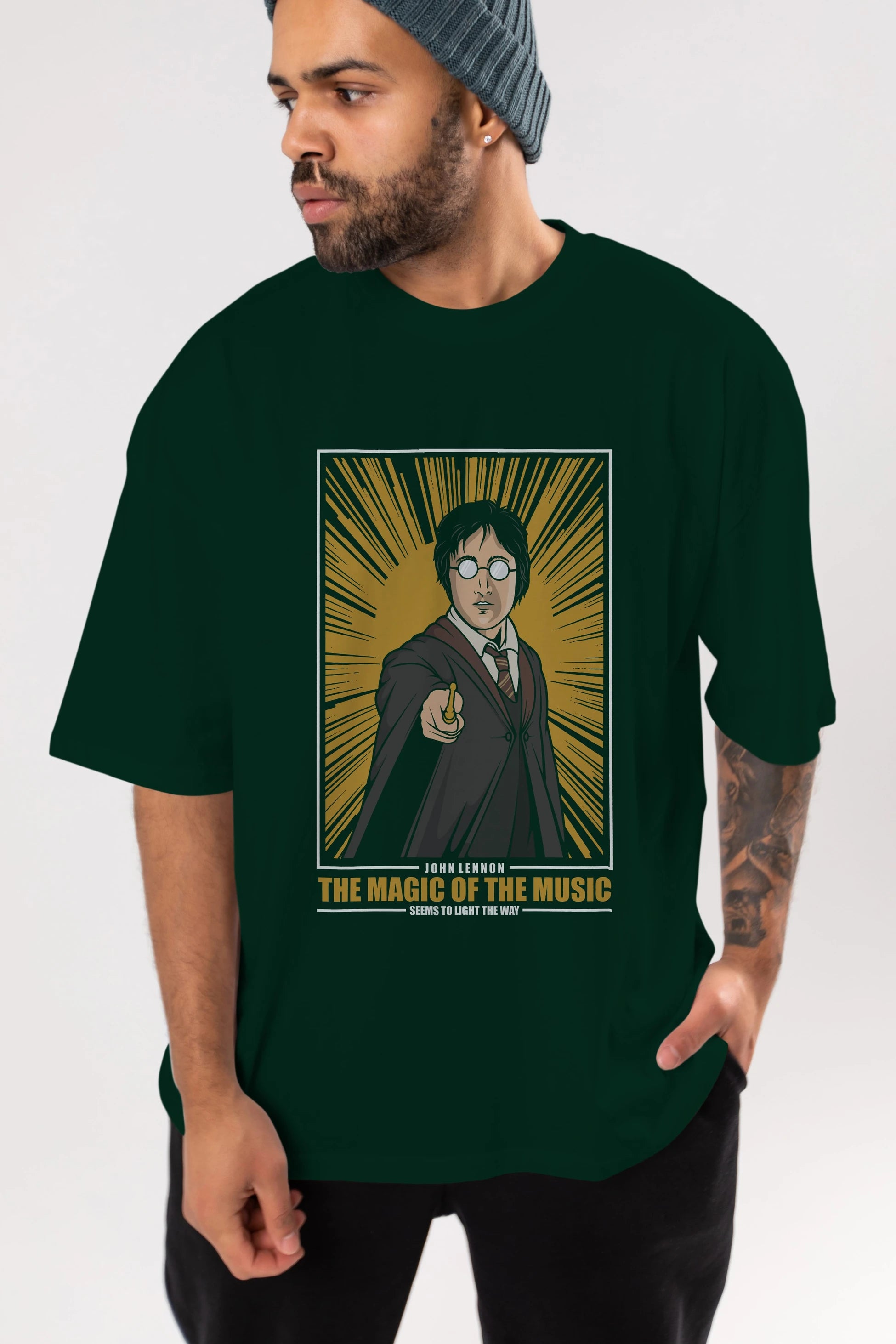 John Potter Ön Baskılı Oversize t-shirt Erkek Kadın Unisex %100 Pamuk tişort