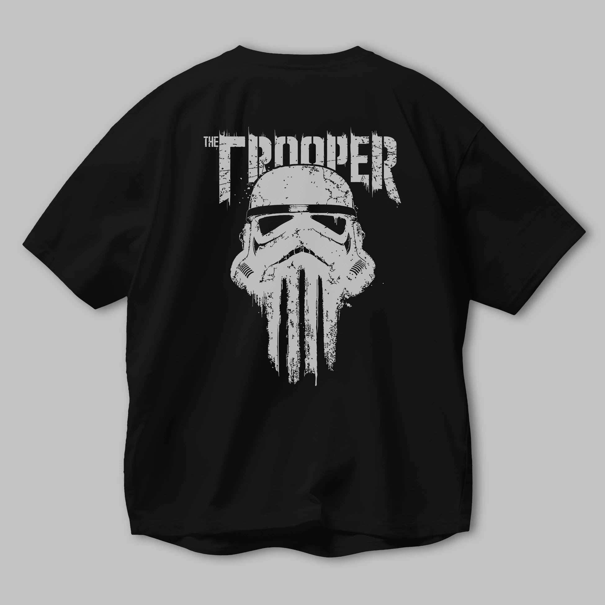 The Trooper Arka Baskılı Oversize t-shirt Erkek Kadın Unisex %100 Pamuk Bisiklet Yaka tişort