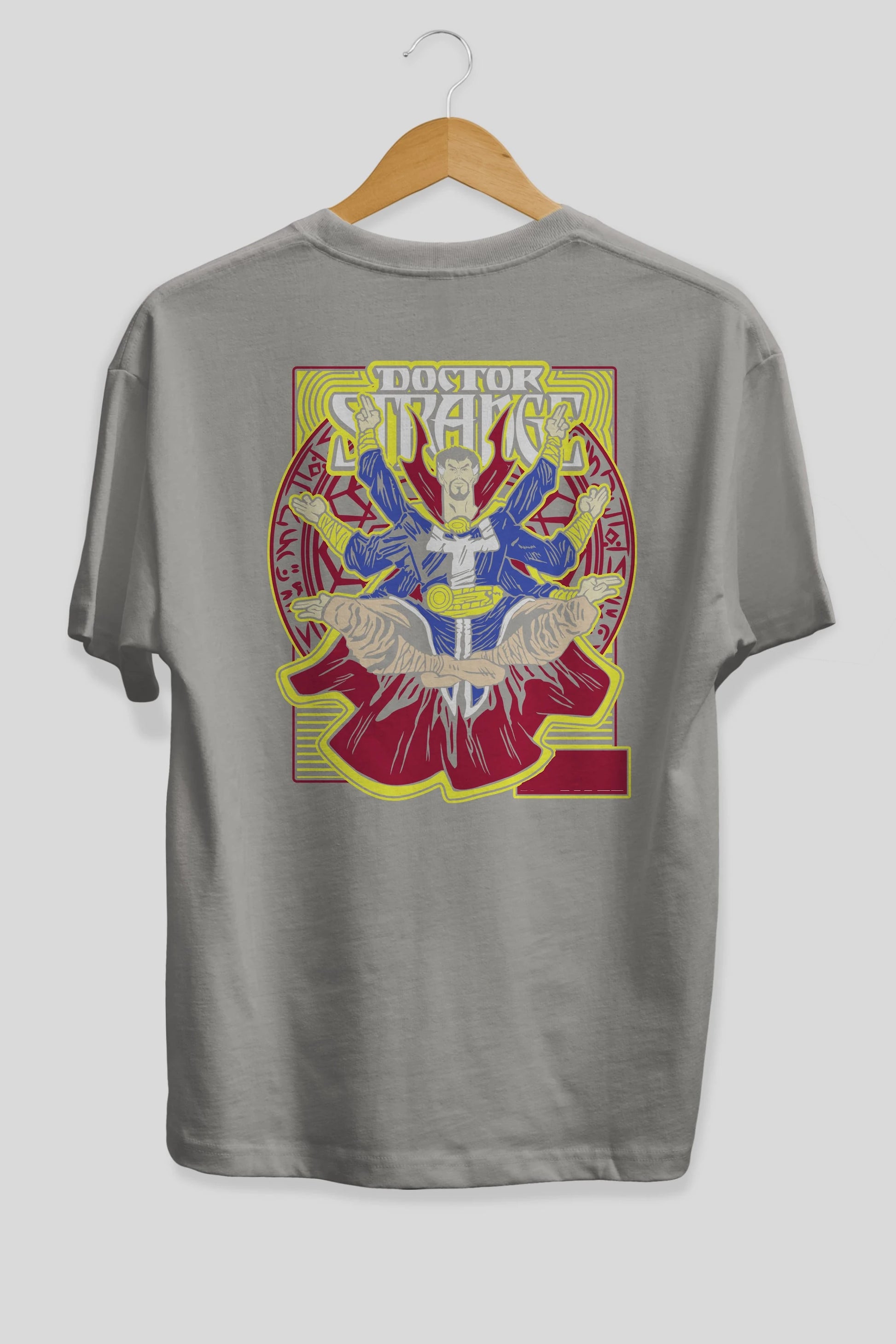 Doctor Strange (1) Arka Baskılı Oversize t-shirt Erkek Kadın Unisex %100 Pamuk Bisiklet Yaka tişort
