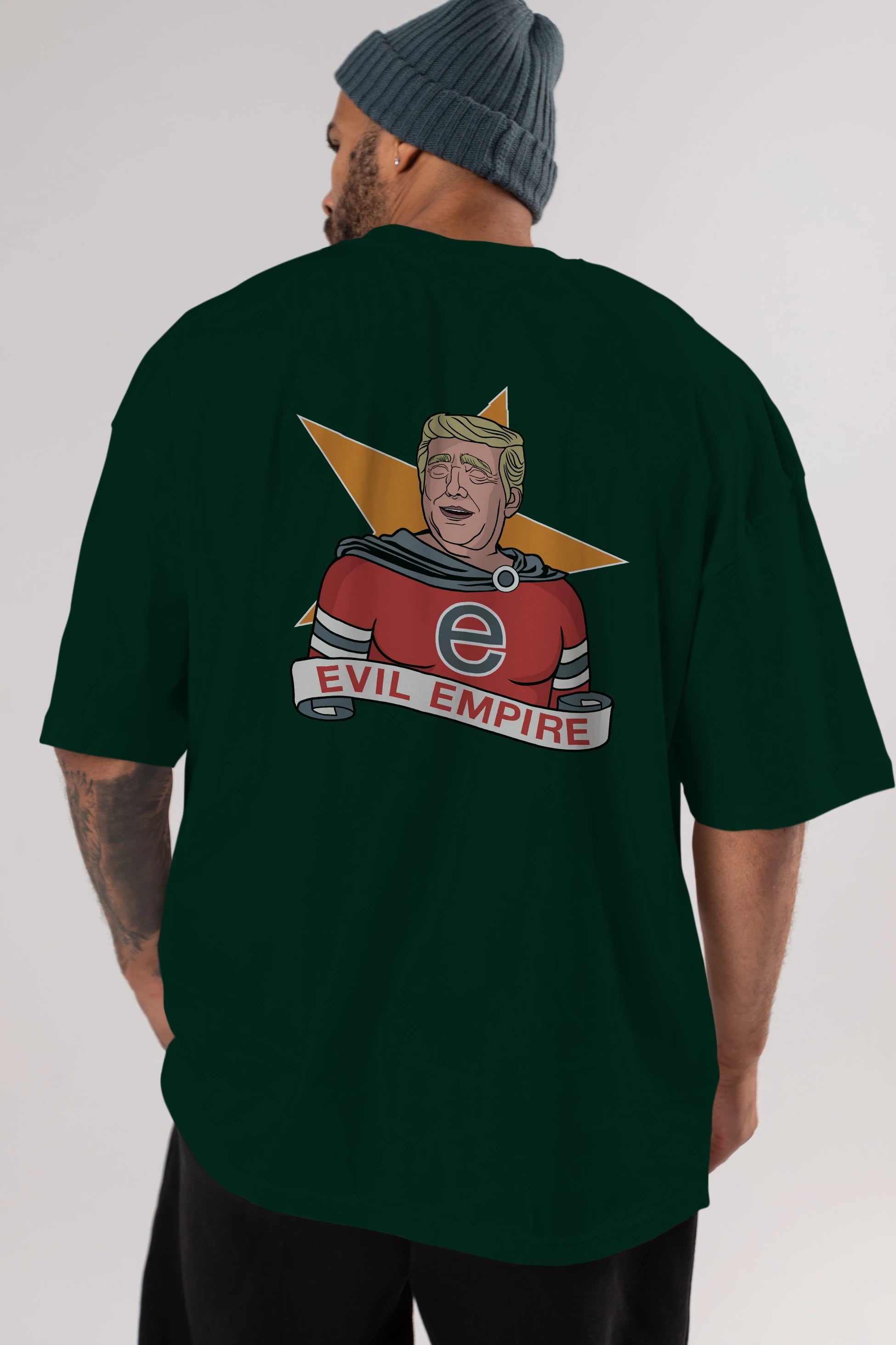Evil Empire Trump Arka Baskılı Oversize t-shirt Erkek Kadın Unisex %100 Pamuk tişort