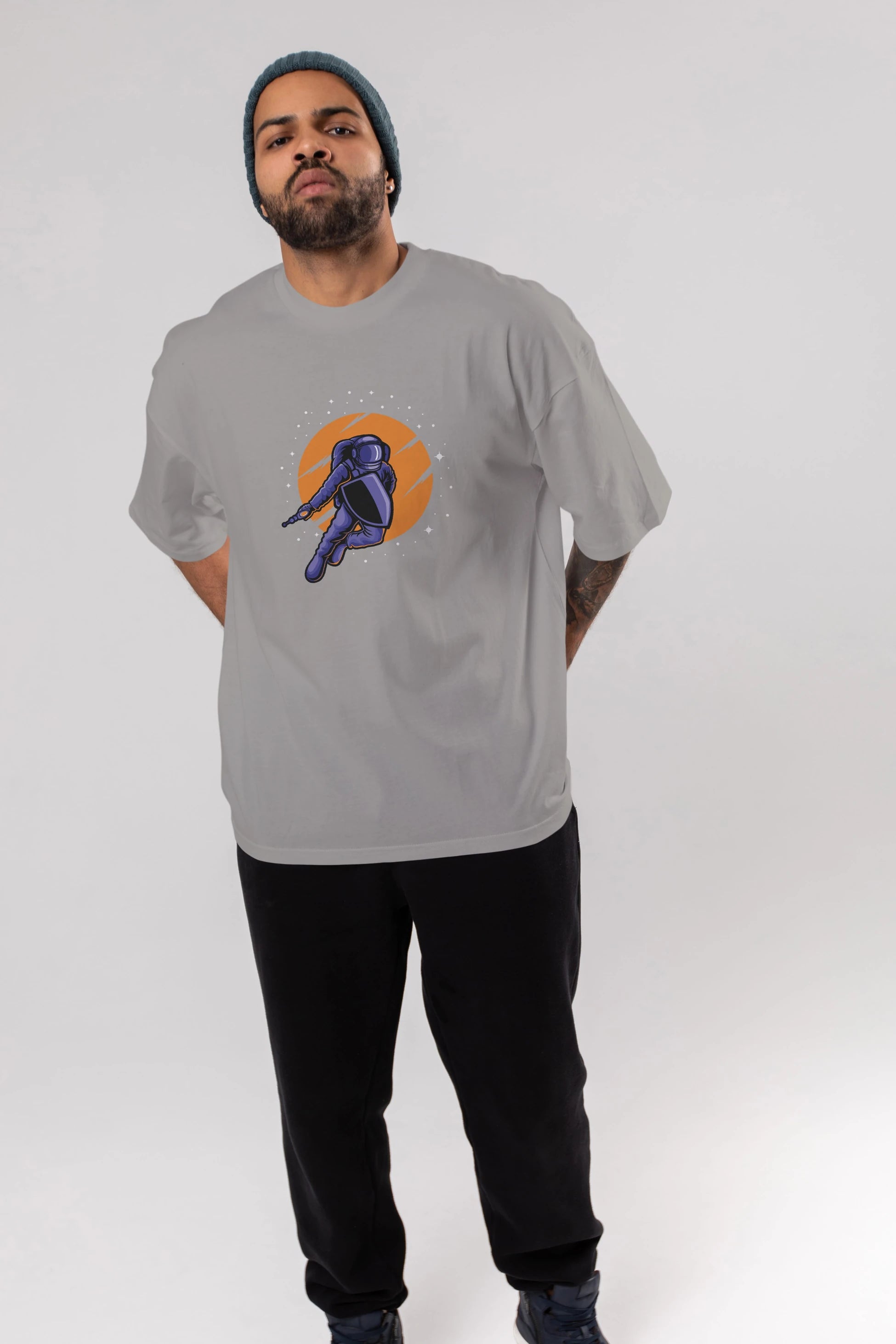 Astro Wars Ön Baskılı Oversize t-shirt Erkek Kadın Unisex