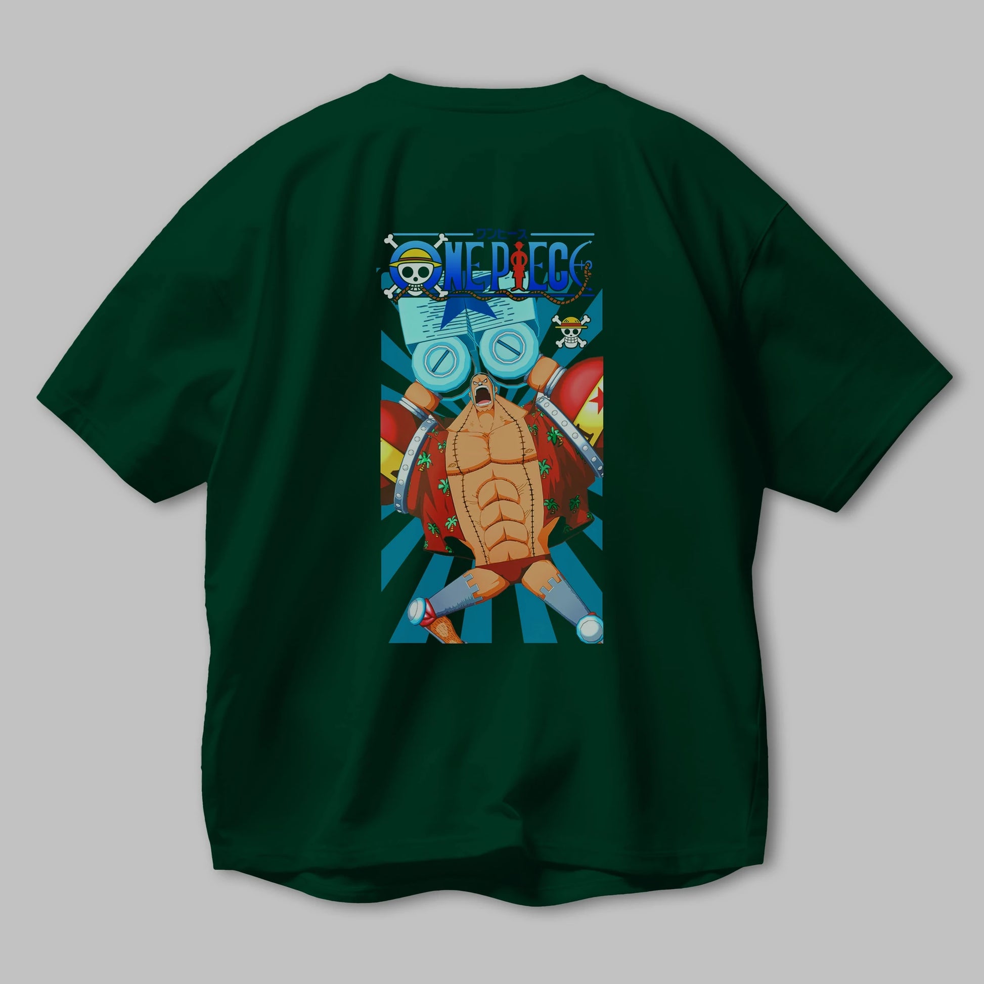 Franky Anime Arka Baskılı Oversize t-shirt Erkek Kadın Unisex %100 pamuk tişort