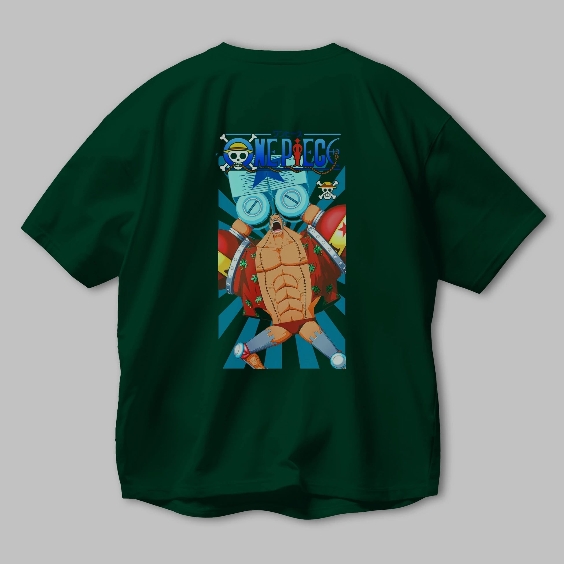 Franky Anime Arka Baskılı Oversize t-shirt Erkek Kadın Unisex %100 pamuk tişort