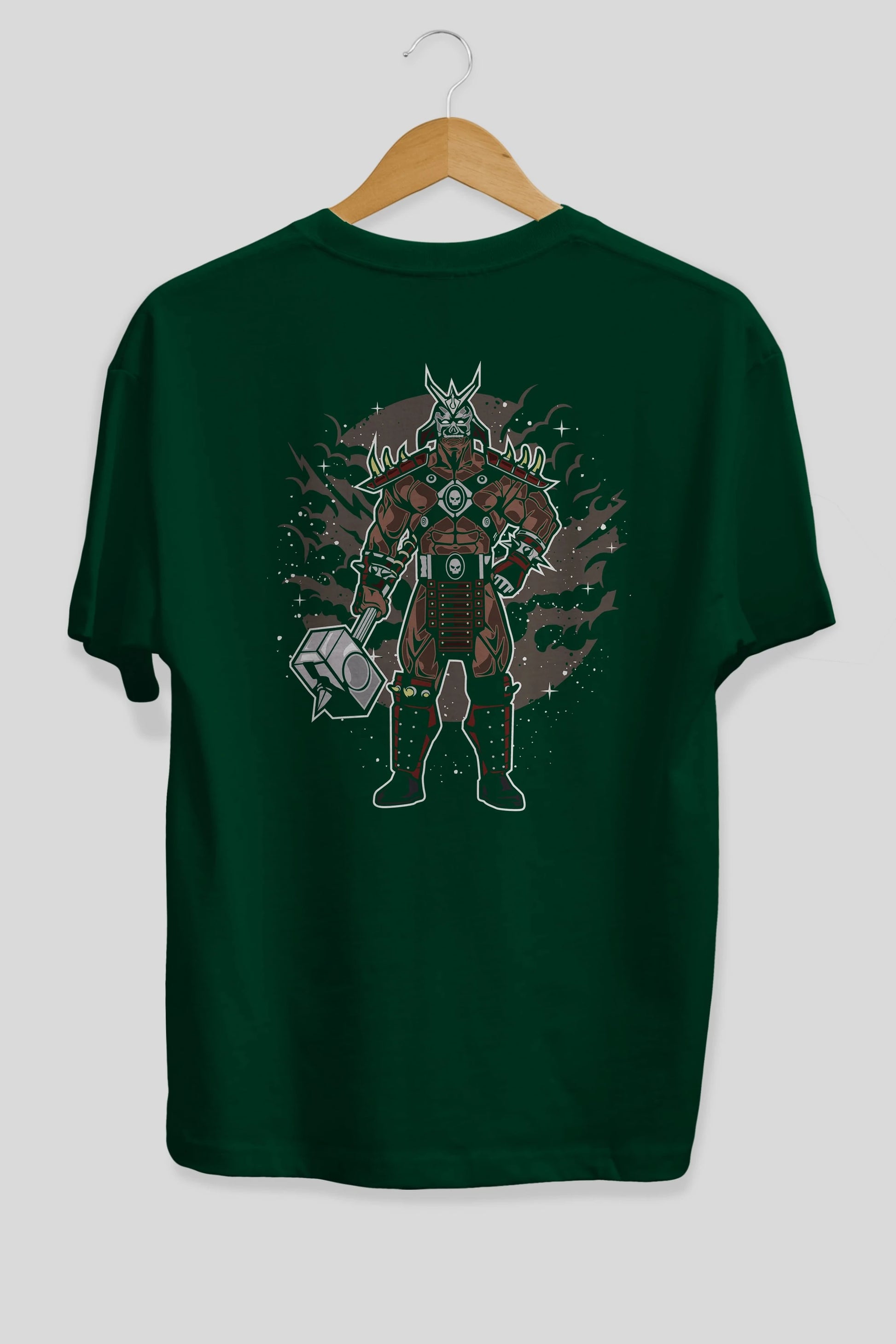 SHOU KHAN Arka Baskılı Oversize t-shirt Erkek Kadın Unisex %100 Pamuk