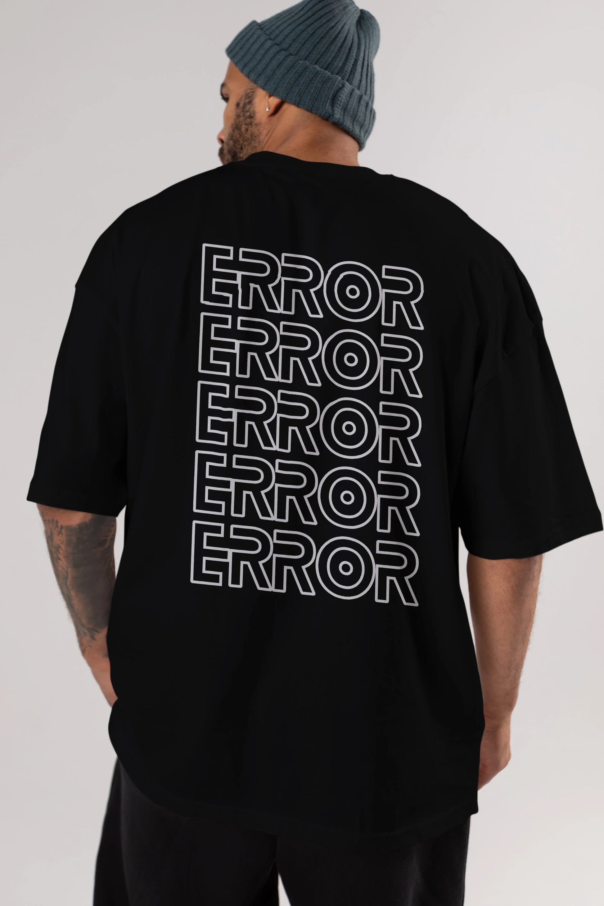 Error Yazılı Arka Baskılı Oversize t-shirt Erkek Kadın Unisex