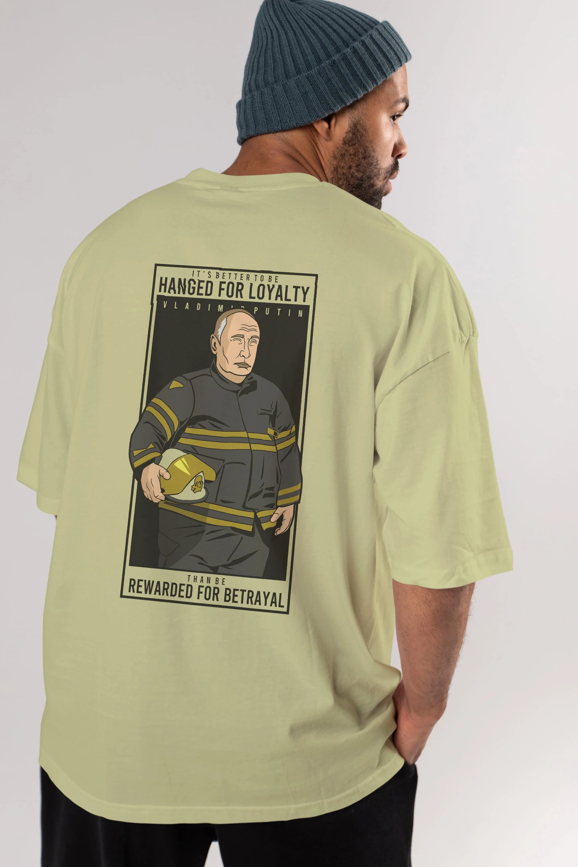 Putin Fireman Arka Baskılı Oversize t-shirt Erkek Kadın Unisex %100 Pamuk tişort