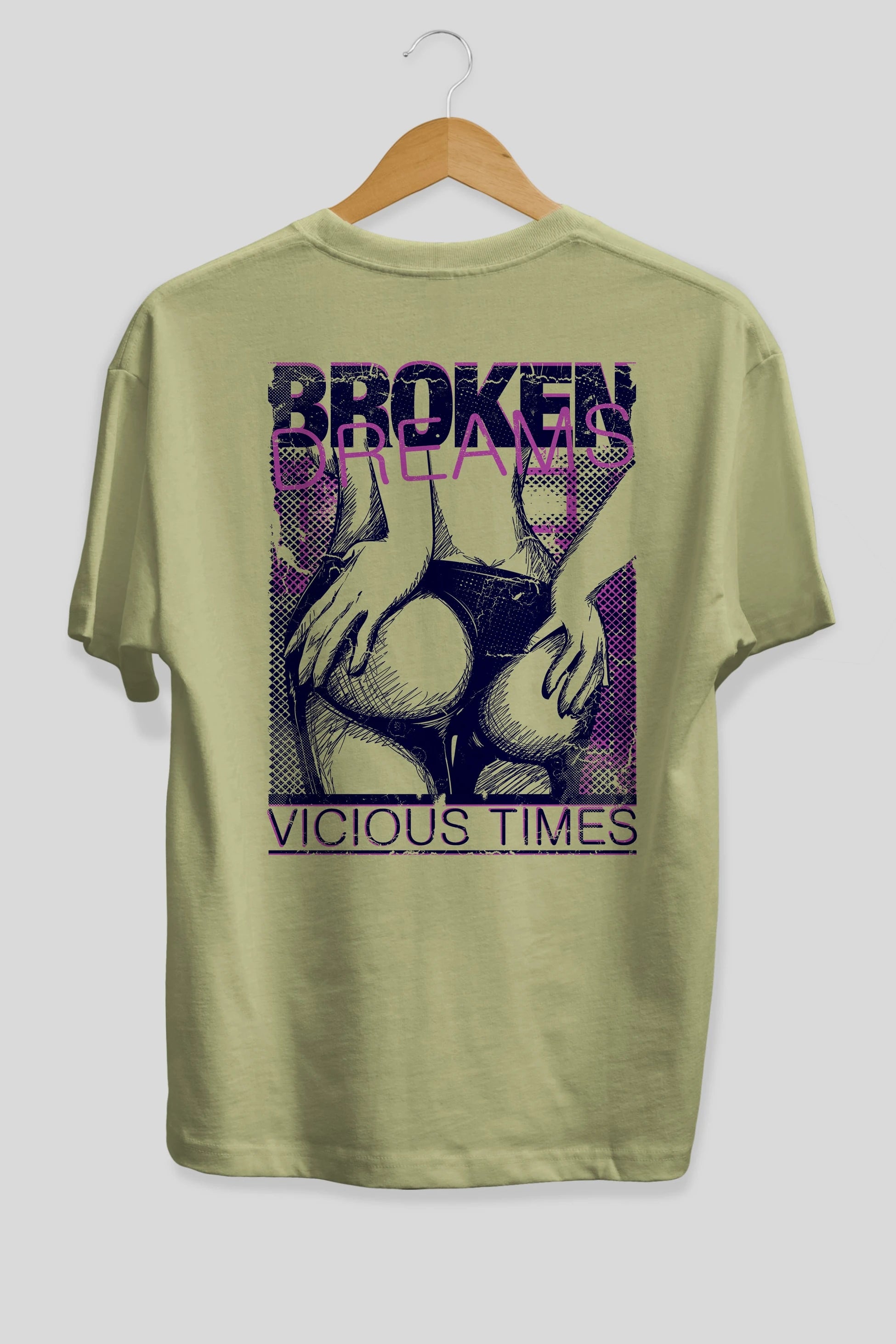 Broken Dreams Arka Baskılı Oversize t-shirt Erkek Kadın Unisex