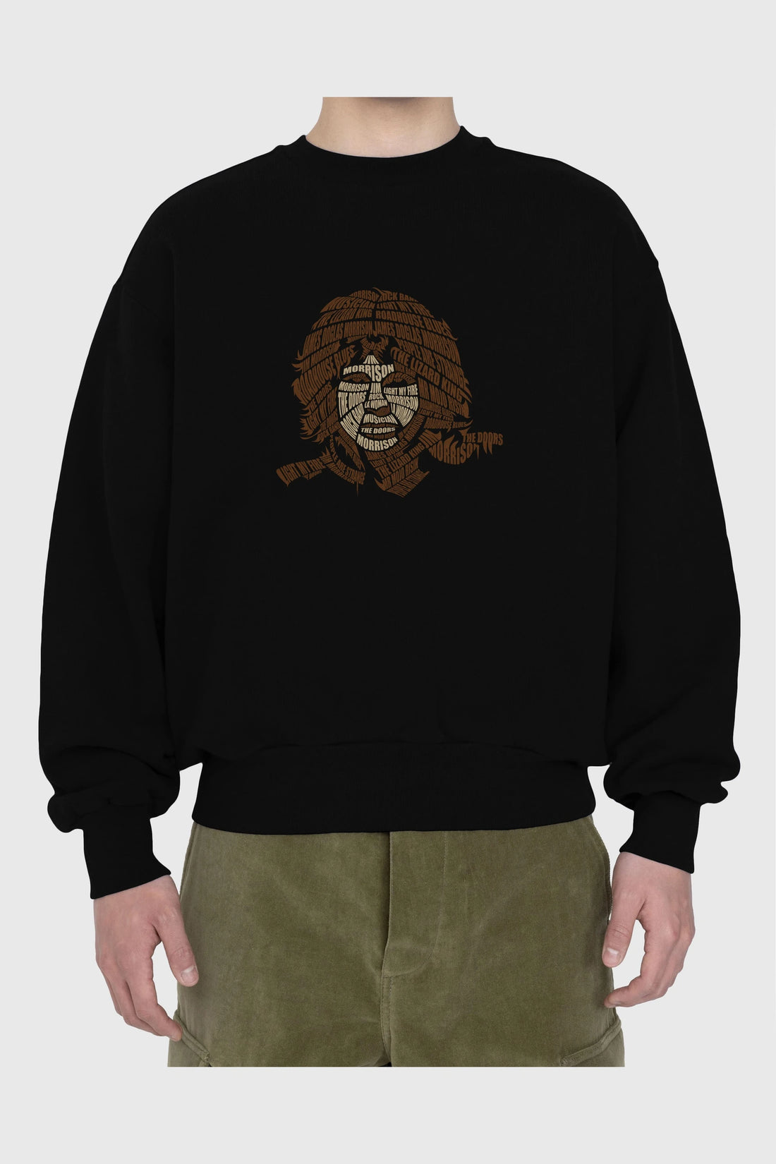Jim Morrison Calligram Ön Baskılı Oversize Sweatshirt Erkek Kadın Unisex