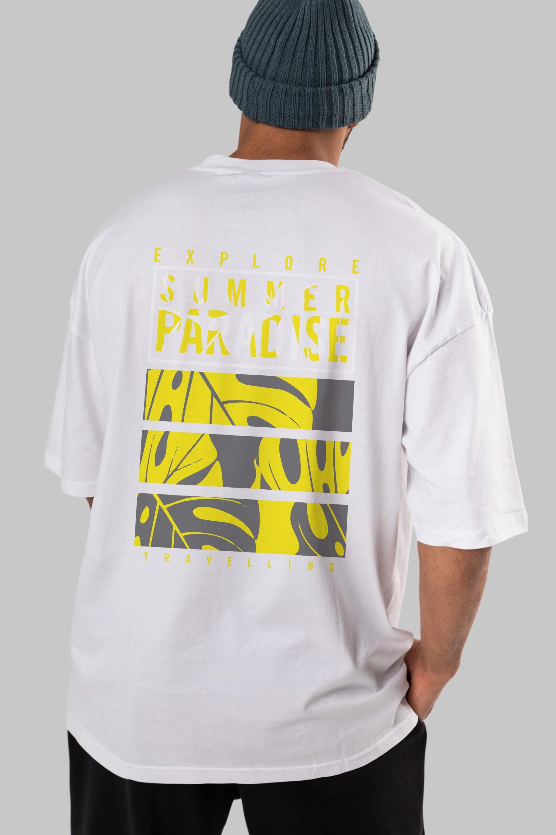 Summer Paradise Arka Baskılı Oversize t-shirt Erkek Kadın Unisex