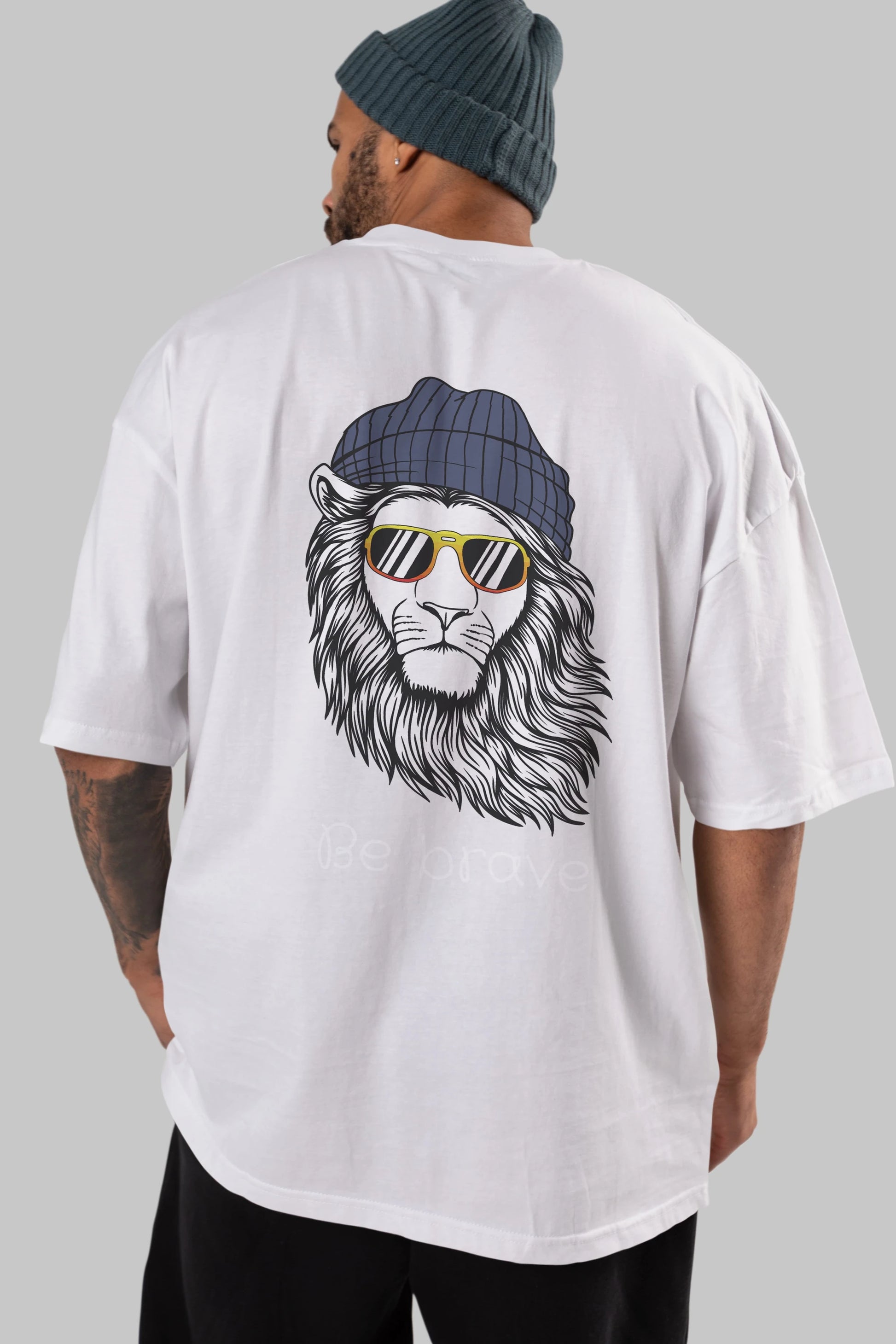 Be Brave Arka Baskılı Oversize t-shirt Erkek Kadın Unisex