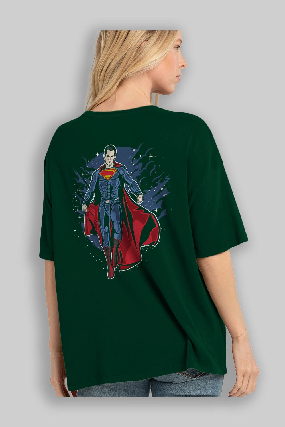 SUPERMAN Arka Baskılı Oversize t-shirt Erkek Kadın Unisex %100 Pamuk