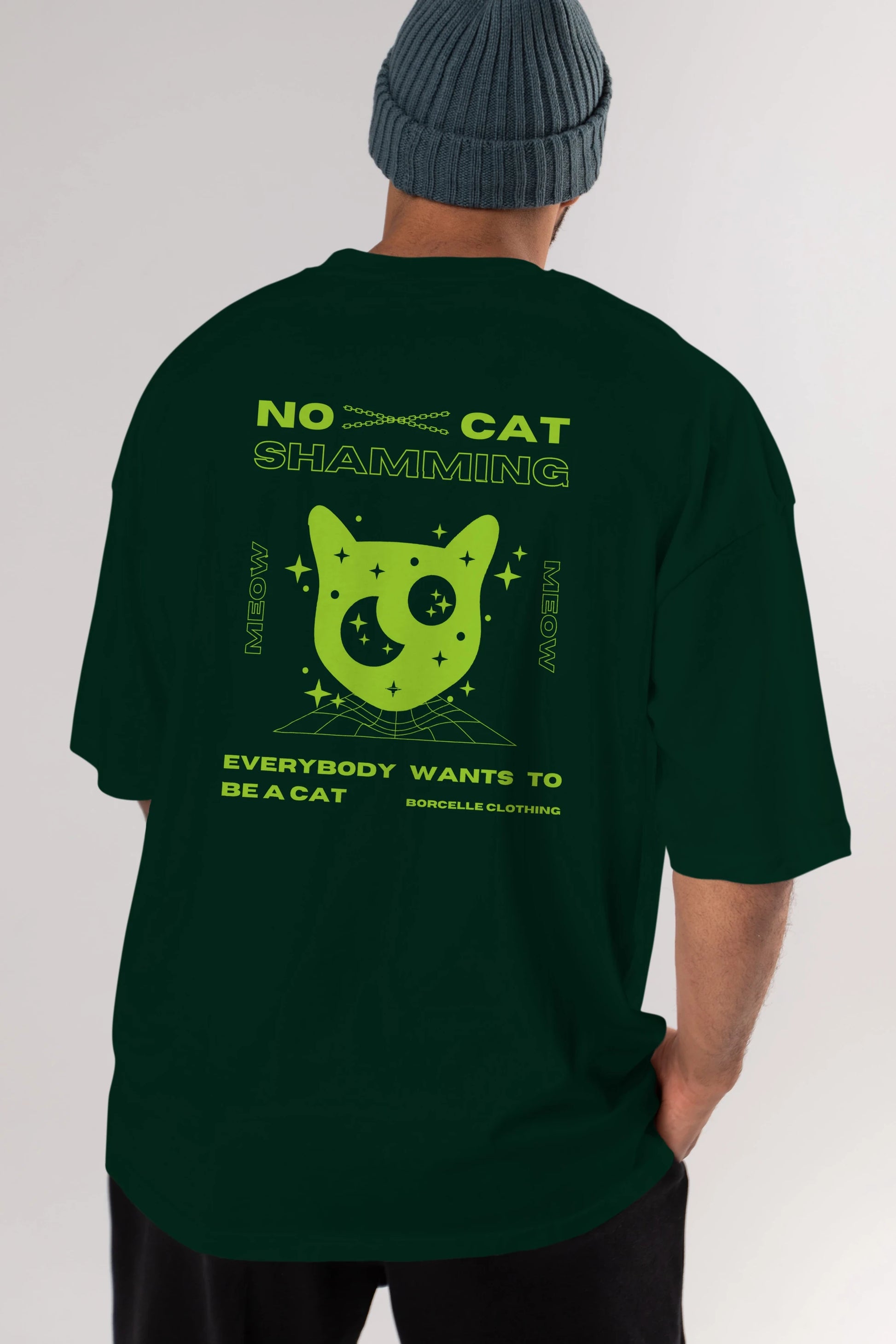 No Cat Shamming Yazılı Arka Baskılı Oversize t-shirt Erkek Kadın Unisex
