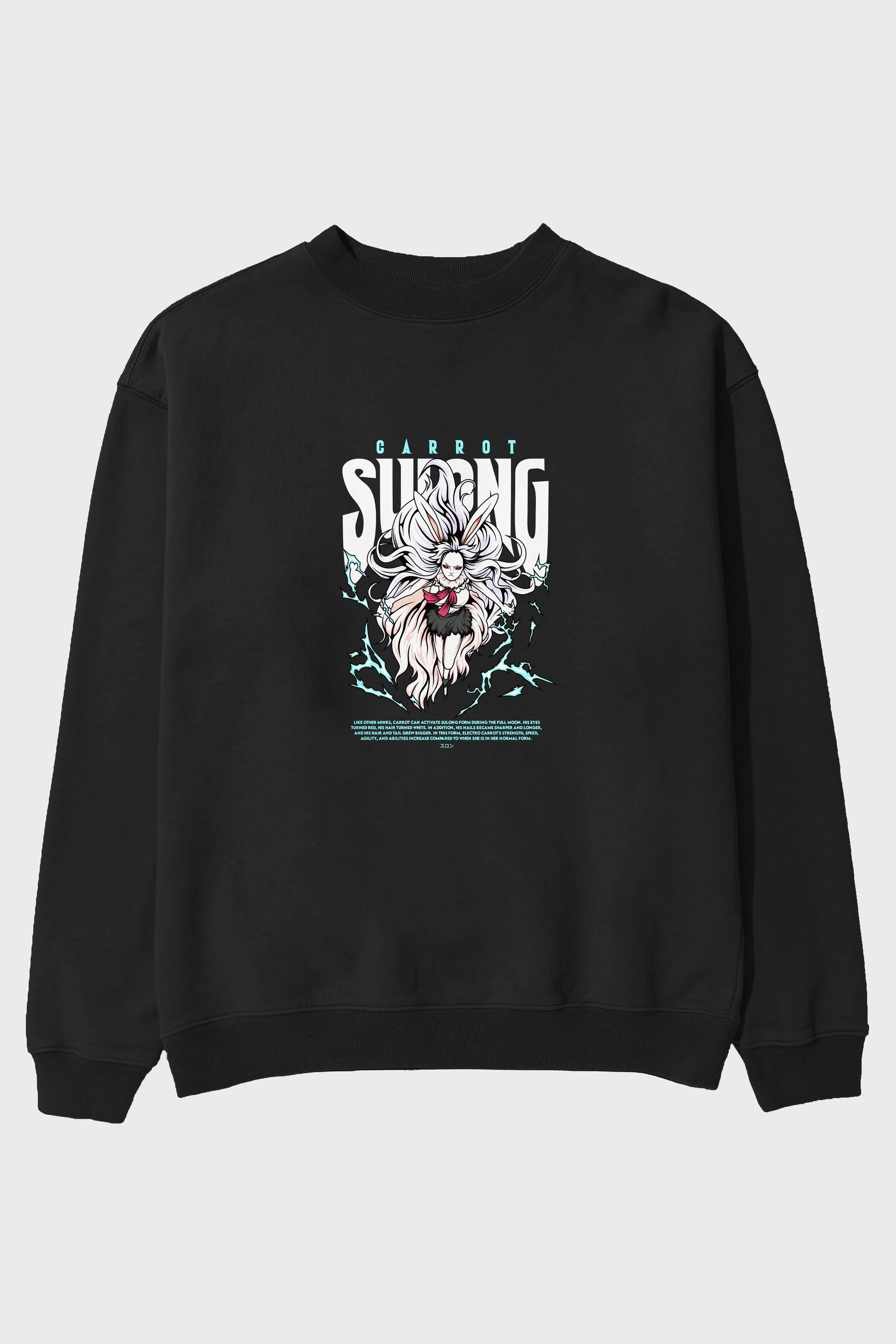 Carrot Sulong Anime Ön Baskılı Oversize Sweatshirt Erkek Kadın Unisex