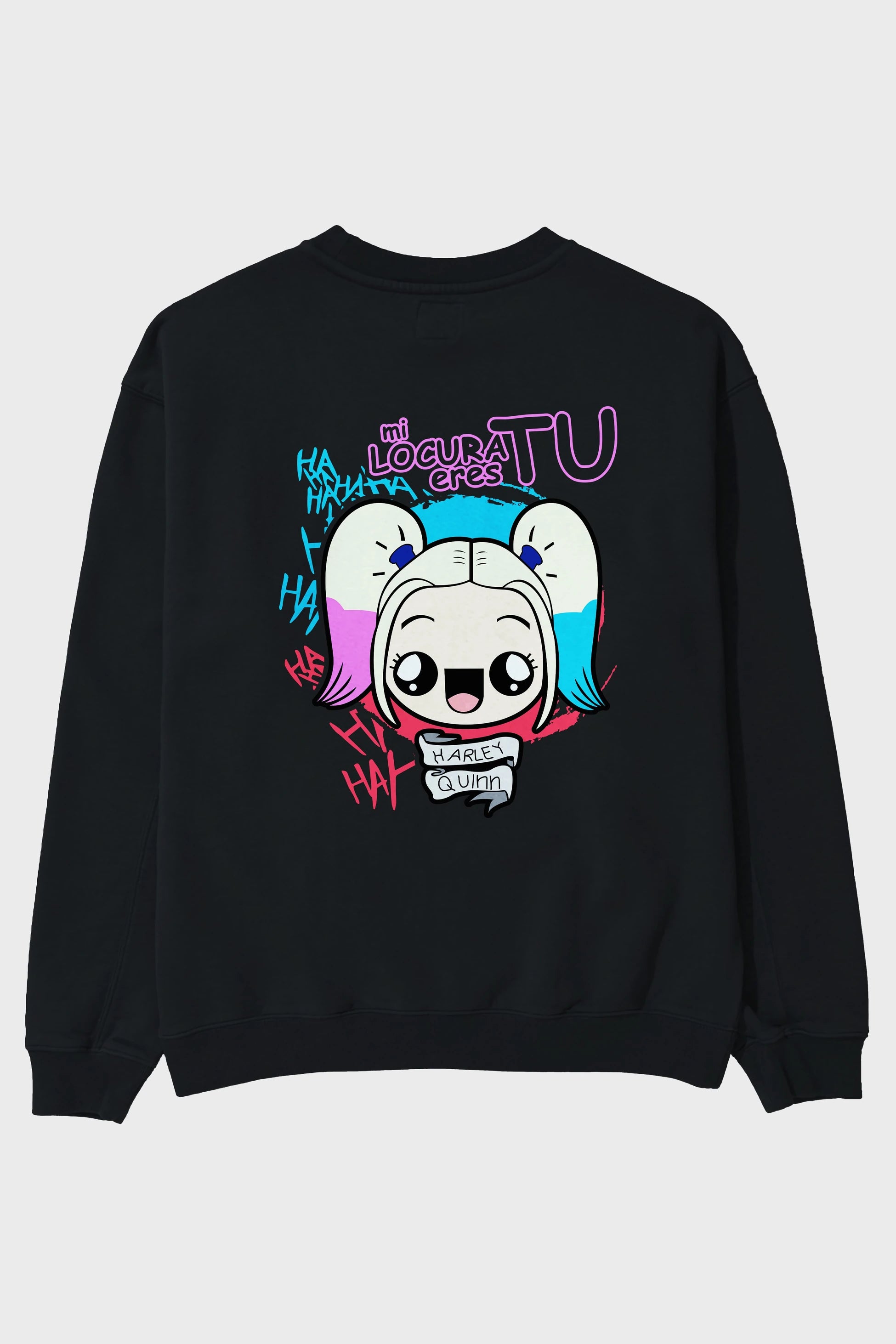 Harley Quinn Arka Baskılı Oversize Sweatshirt Erkek Kadın Unisex