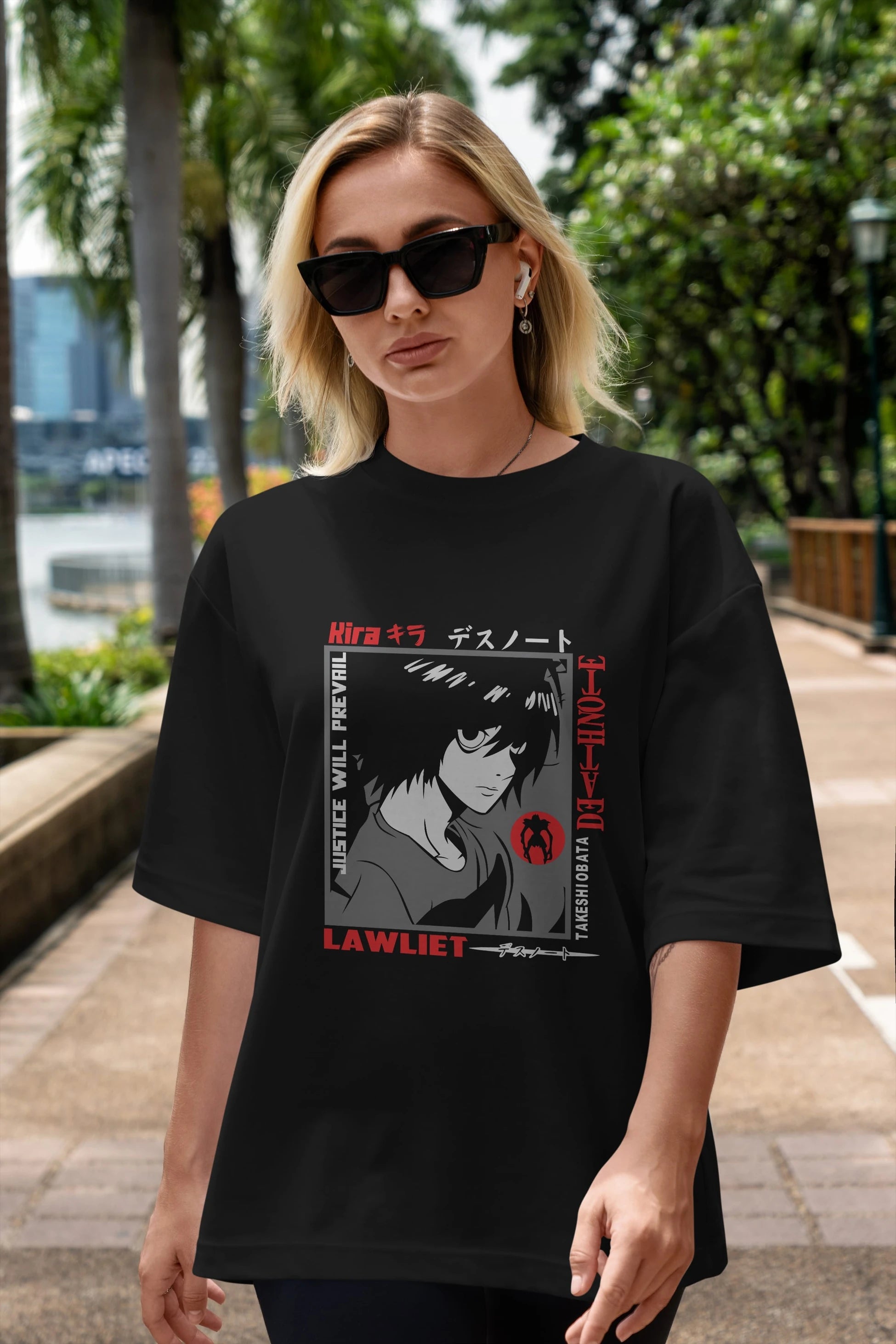 DEATH NOTE Anime Ön Baskılı Oversize t-shirt %100 pamuk Erkek Kadın Unisex