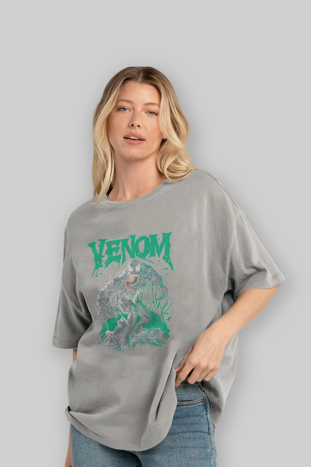 Venom (3) Ön Baskılı Oversize t-shirt Erkek Kadın Unisex %100 Pamuk Bisiklet Yaka tişort