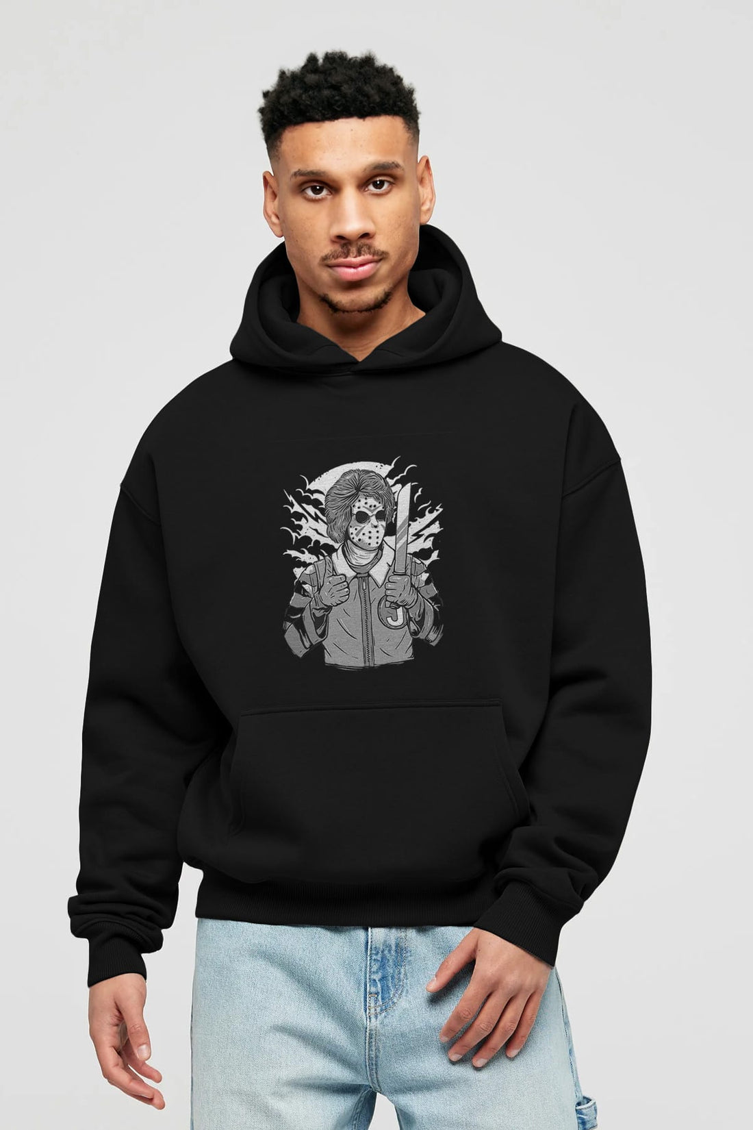 Clown Killer Ön Baskılı Hoodie Oversize Kapüşonlu Sweatshirt Erkek Kadın Unisex