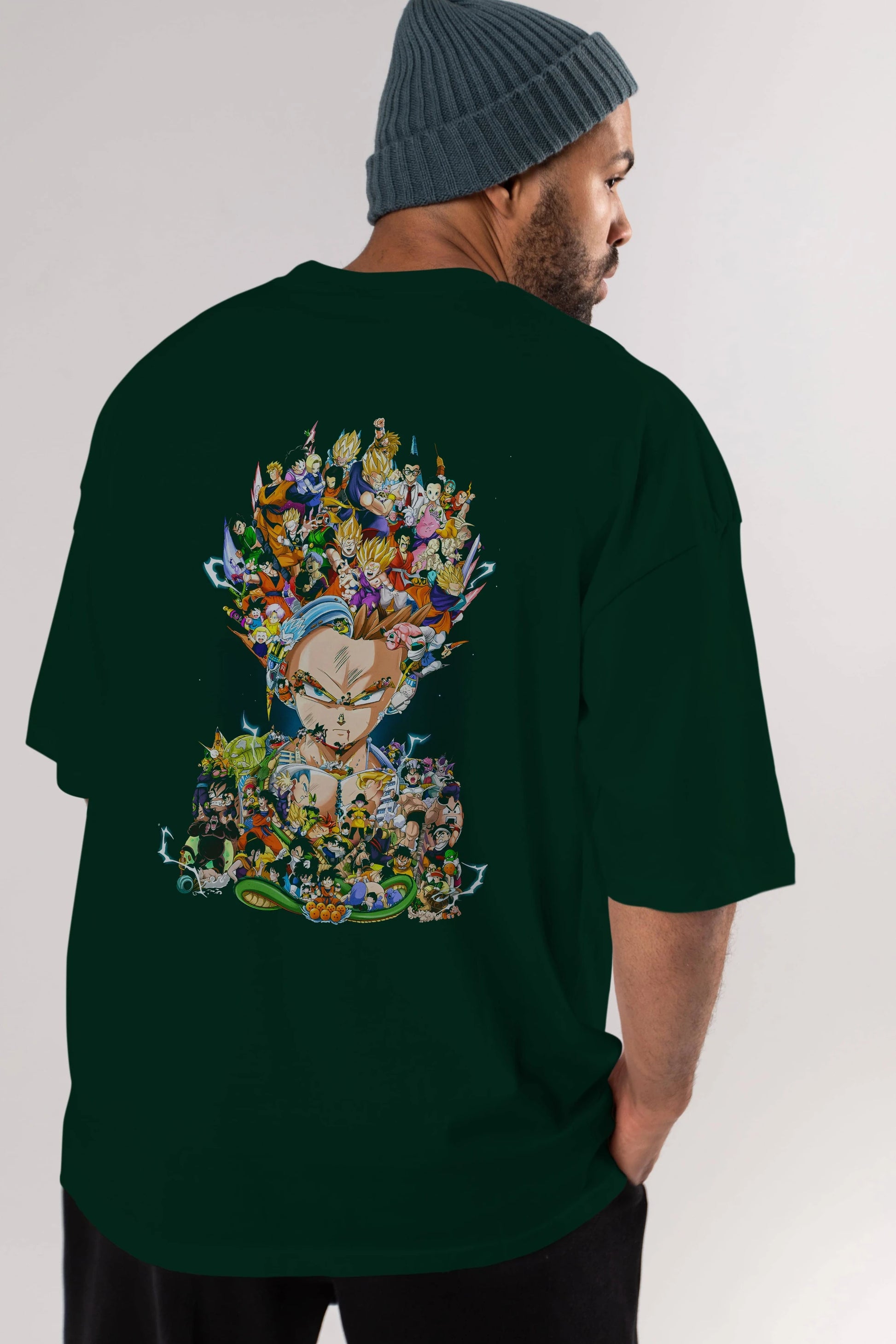 DRAGON BALL ART (2) Anime Arka Baskılı Oversize t-shirt Erkek Kadın Unisex