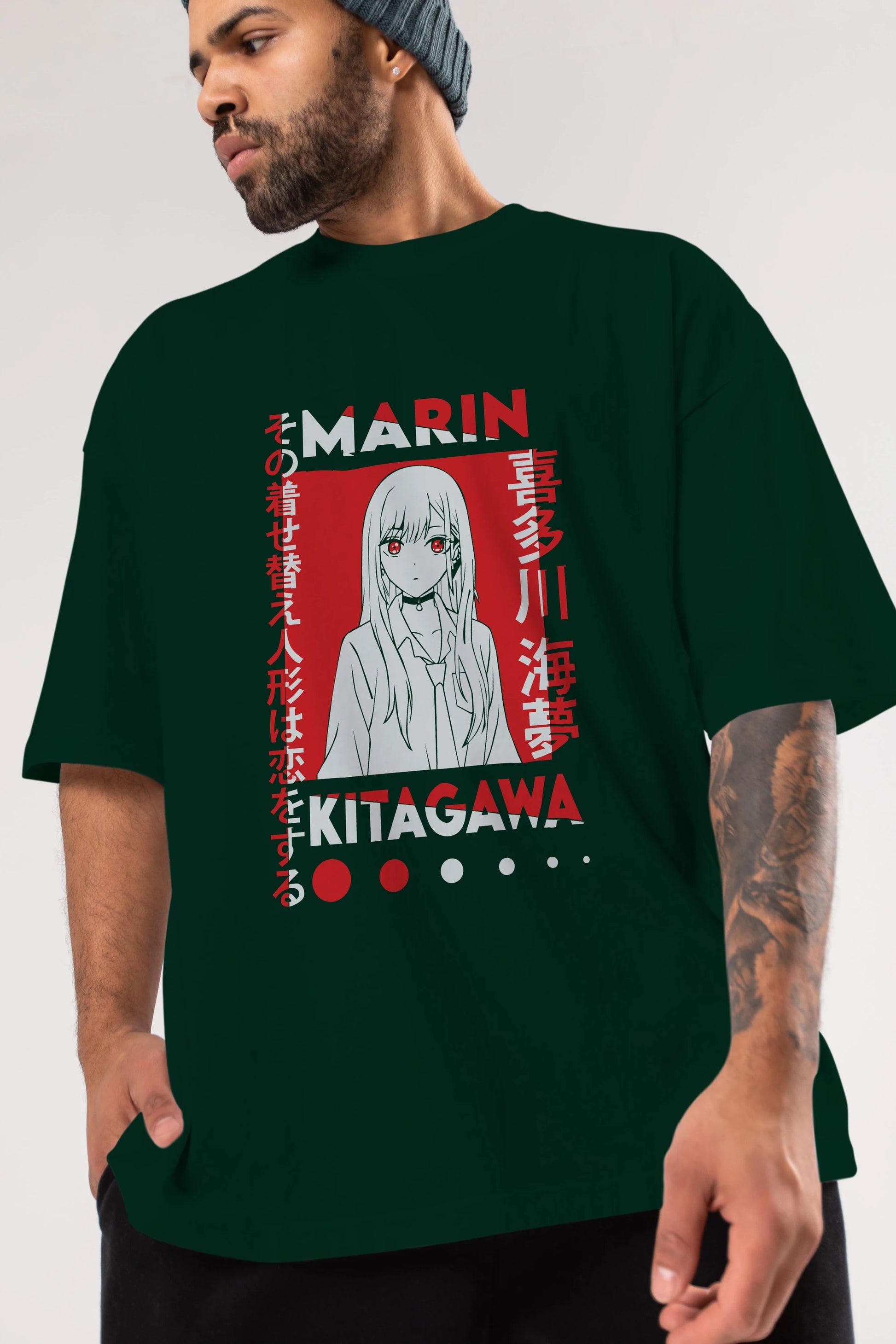 MARIN KITAGAWA Anime Ön Baskılı Oversize t-shirt %100 pamuk Erkek Kadın Unisex
