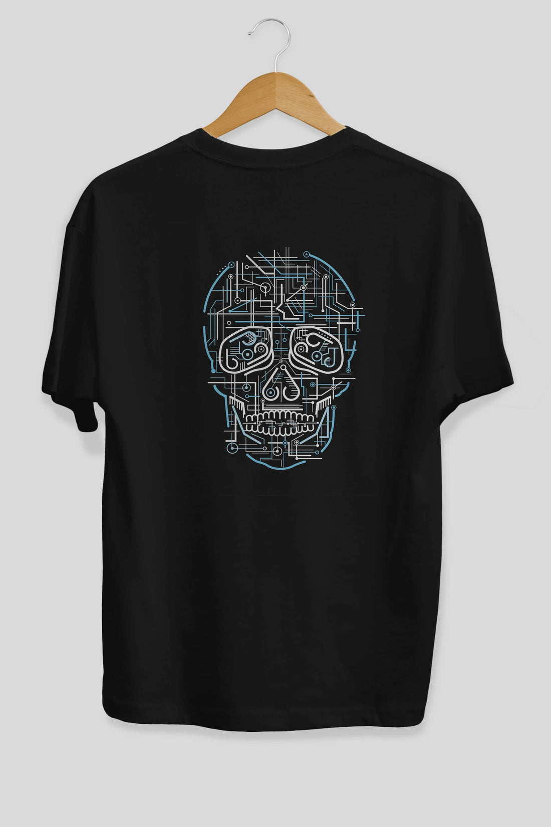 Electric Skull Arka Baskılı Oversize t-shirt %100 pamuk Erkek Kadın Unisex
