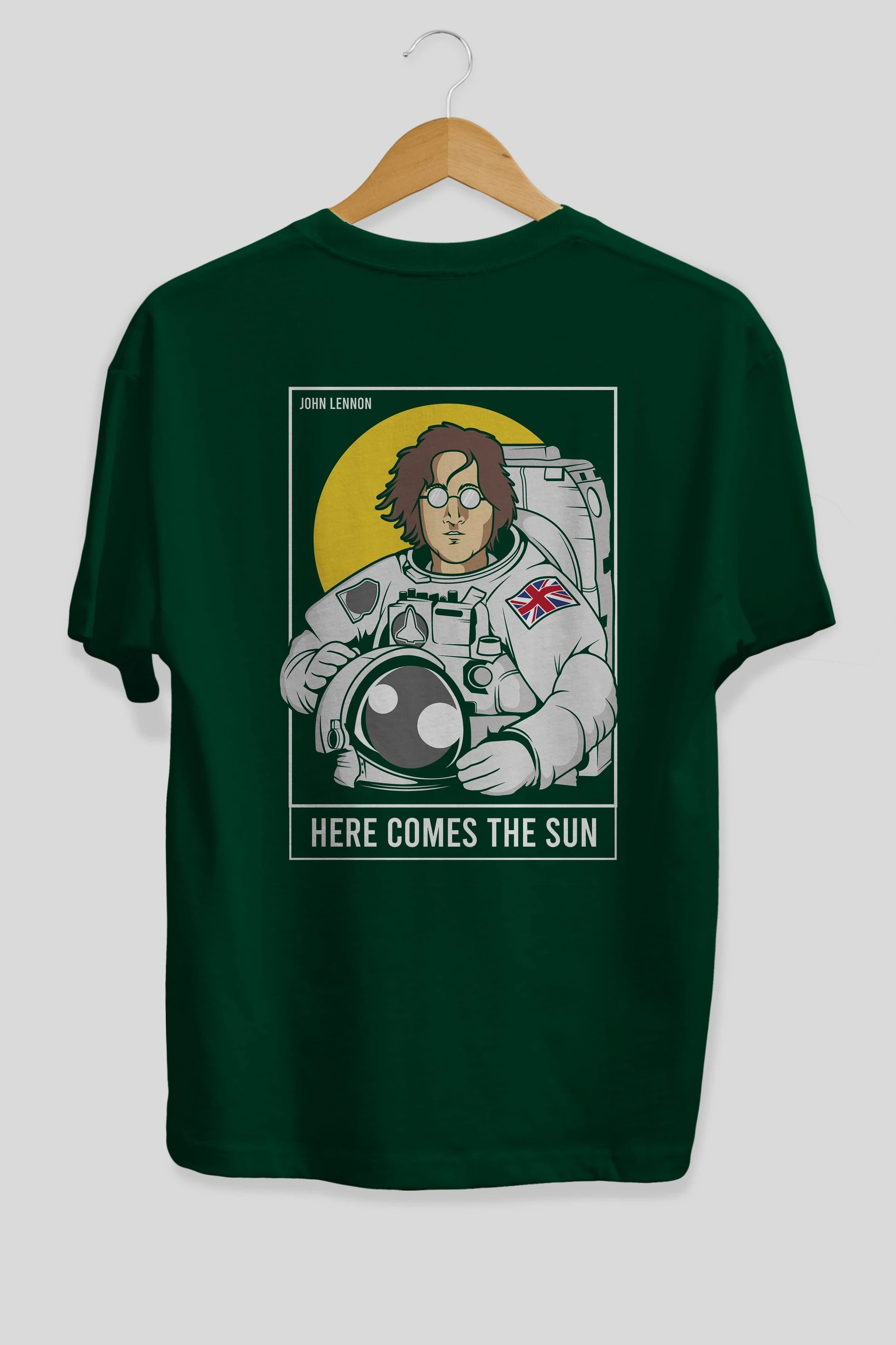 John Lennon Astronot Arka Baskılı Oversize t-shirt Erkek Kadın Unisex %100 Pamuk tişort