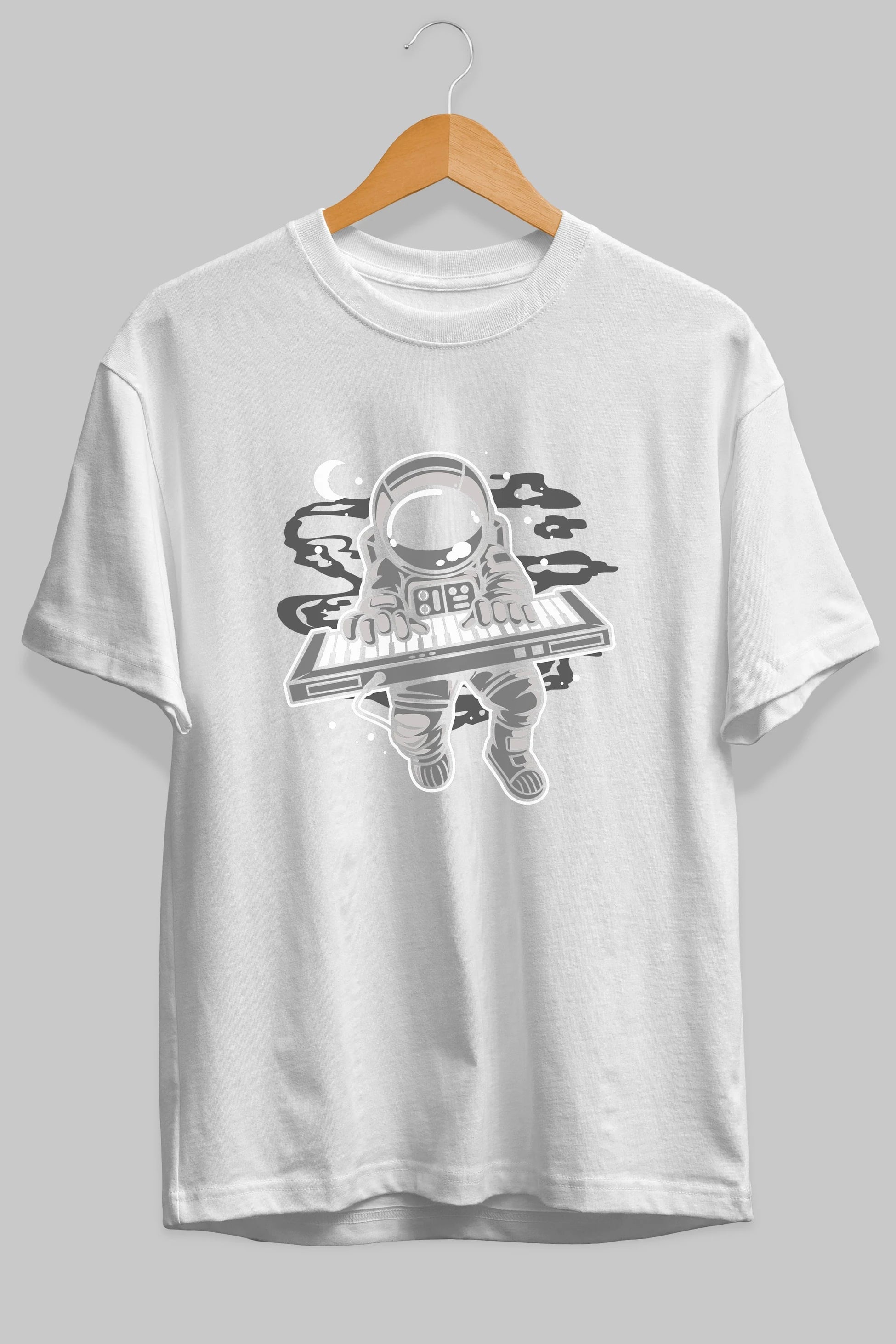 Astronaut Keyboard Ön Baskılı Oversize t-shirt Erkek Kadın Unisex